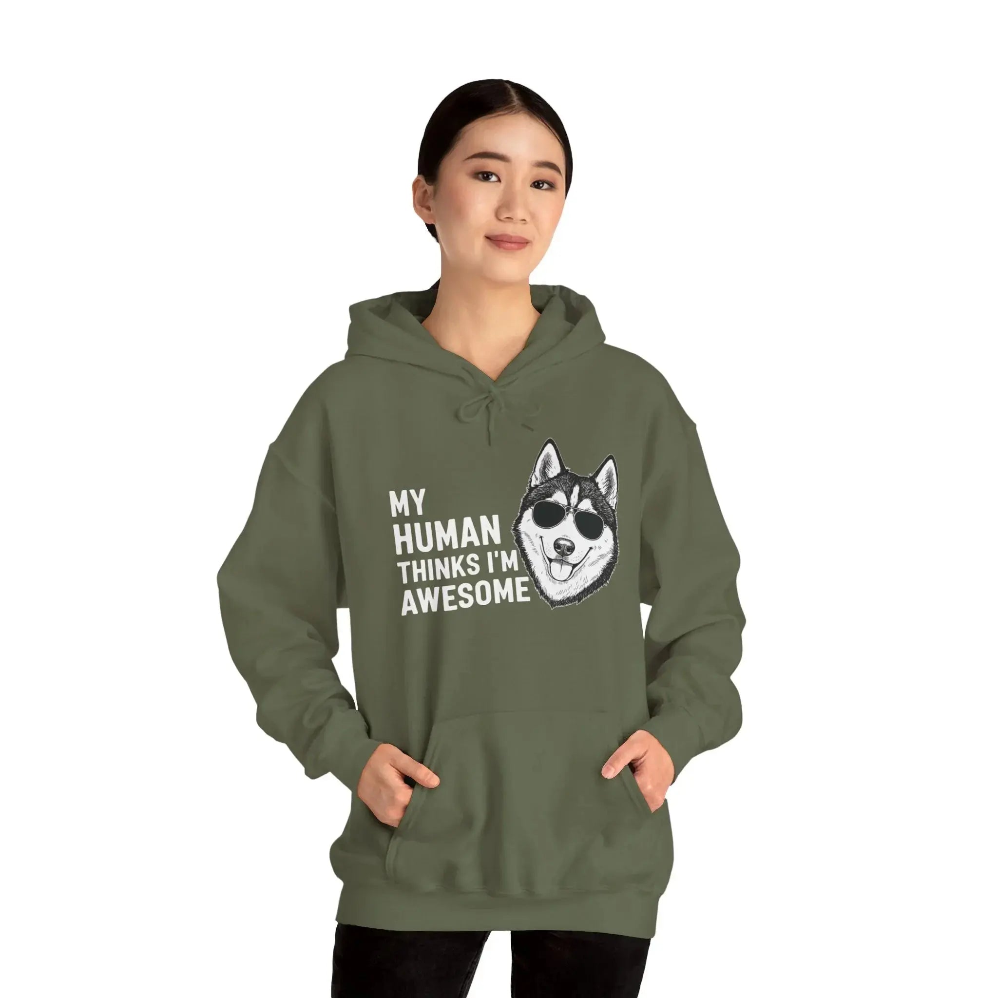 Cool Husky Sunglasses Quote Hoodie - Barking Trends