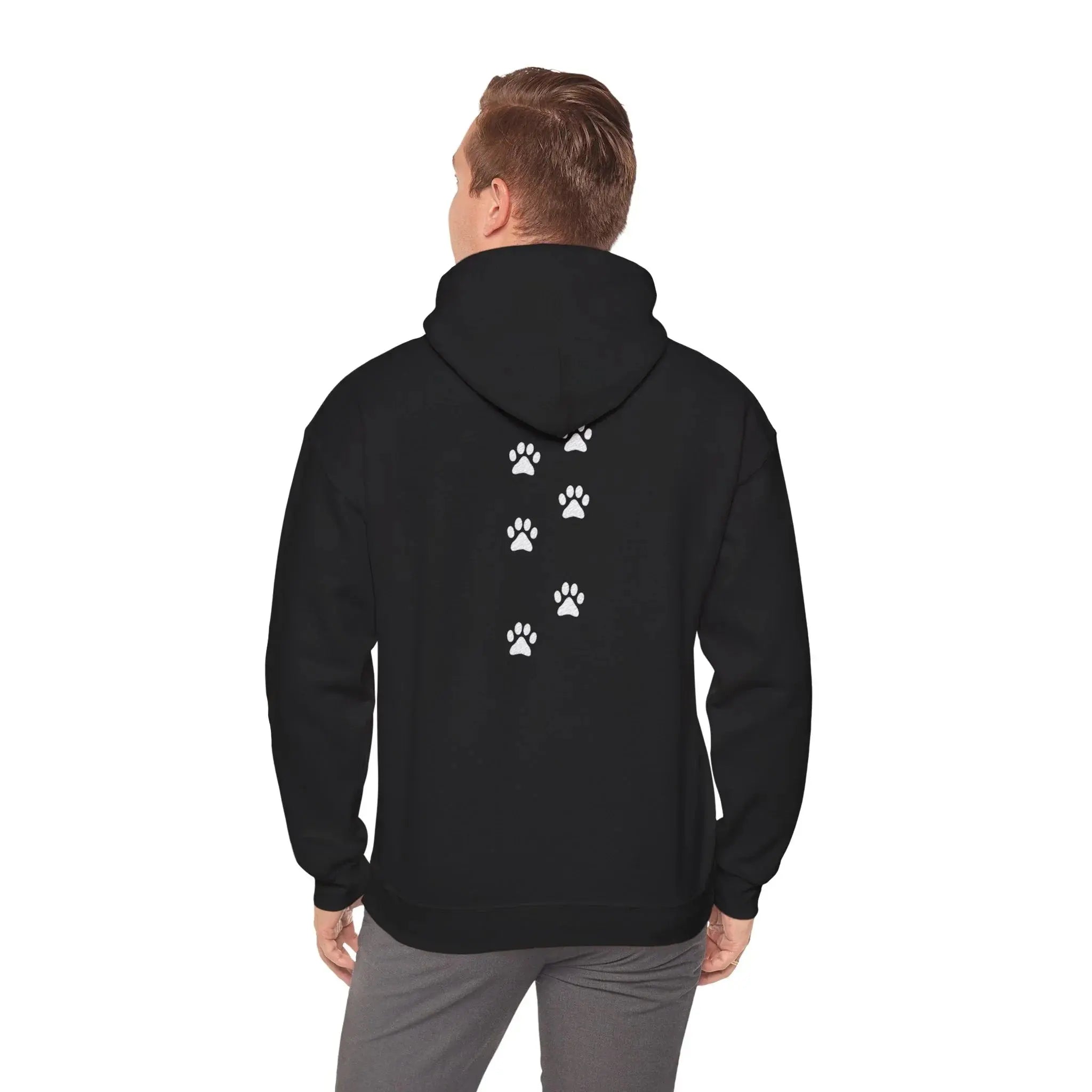 Scattered Paw Print Pattern Hoodie - Barking Trends
