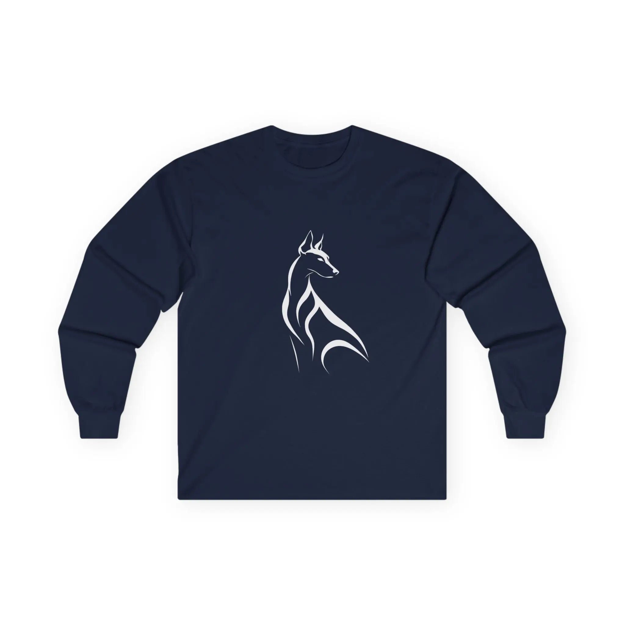 Minimalist Dog Line Art Long Sleeve Shirt - Barking Trends