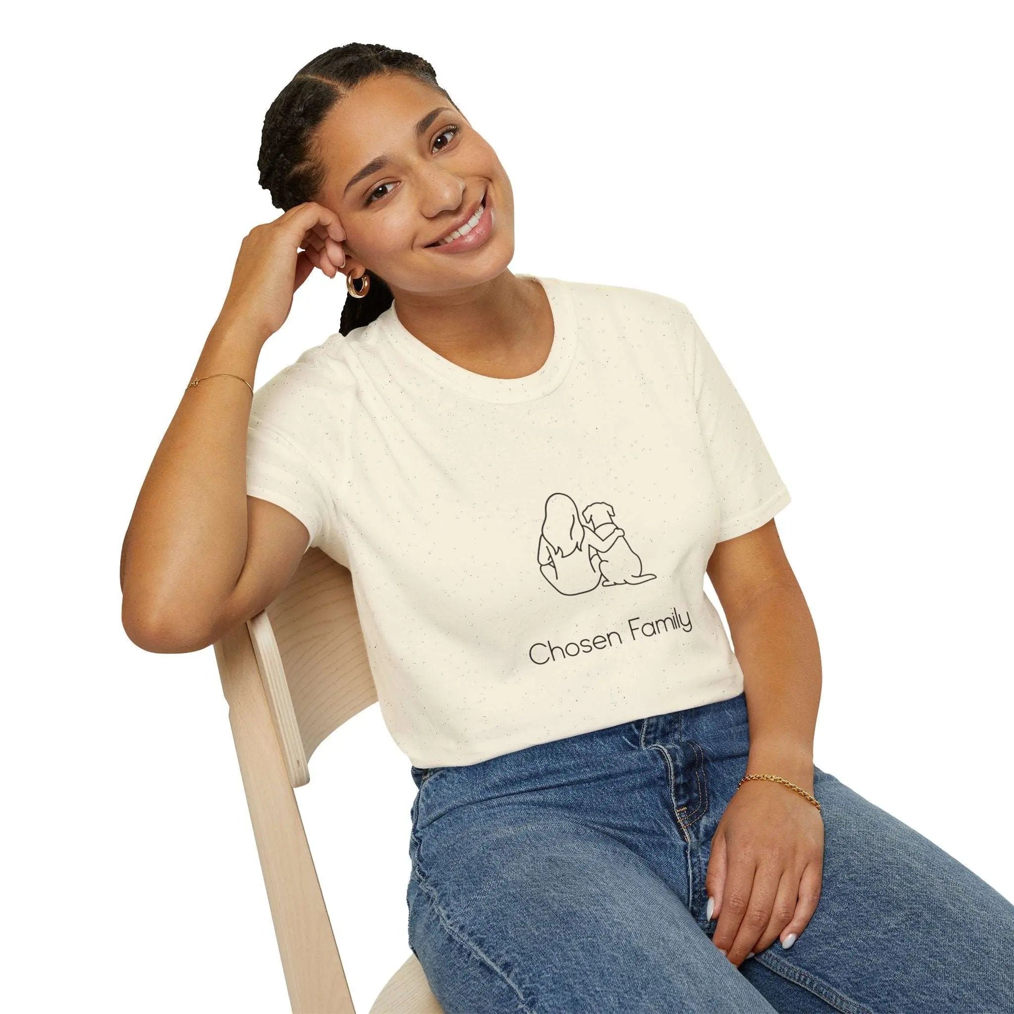 Minimal Woman Dog Bond Line Art T Shirt - Barking Trends