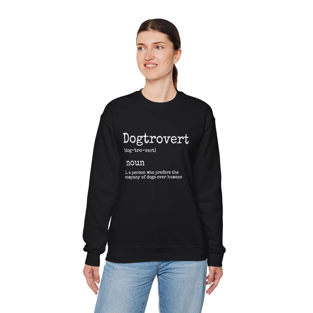 Dogtrovert Definition Graphic Crewneck Sweatshirt - Barking Trends