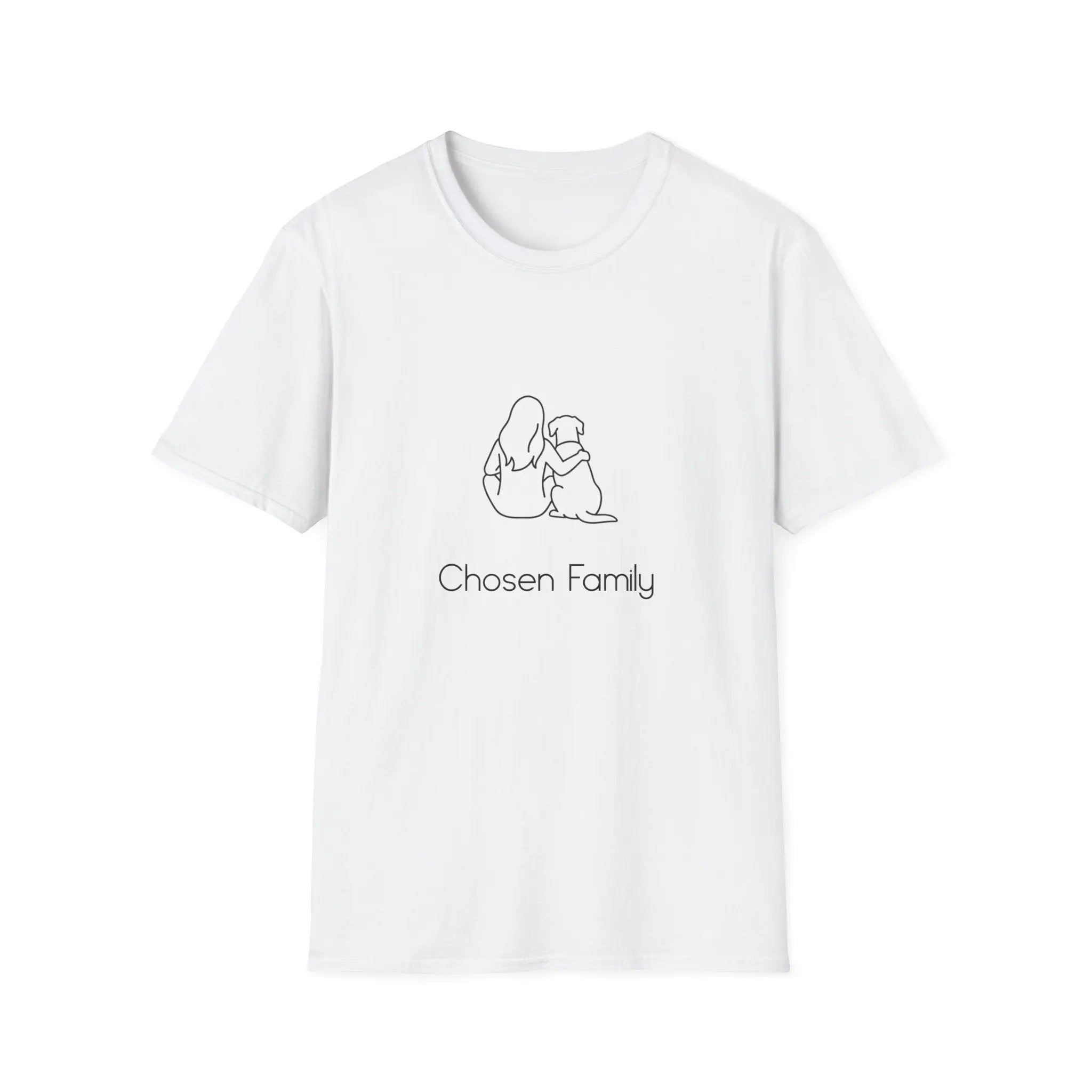 Minimal Woman Dog Bond Line Art T Shirt - Barking Trends