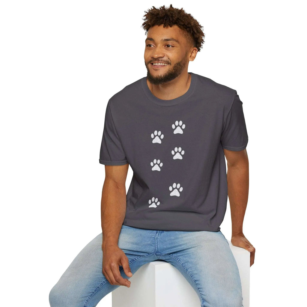 Scattered Paw Print Pattern T Shirt - Barking Trends