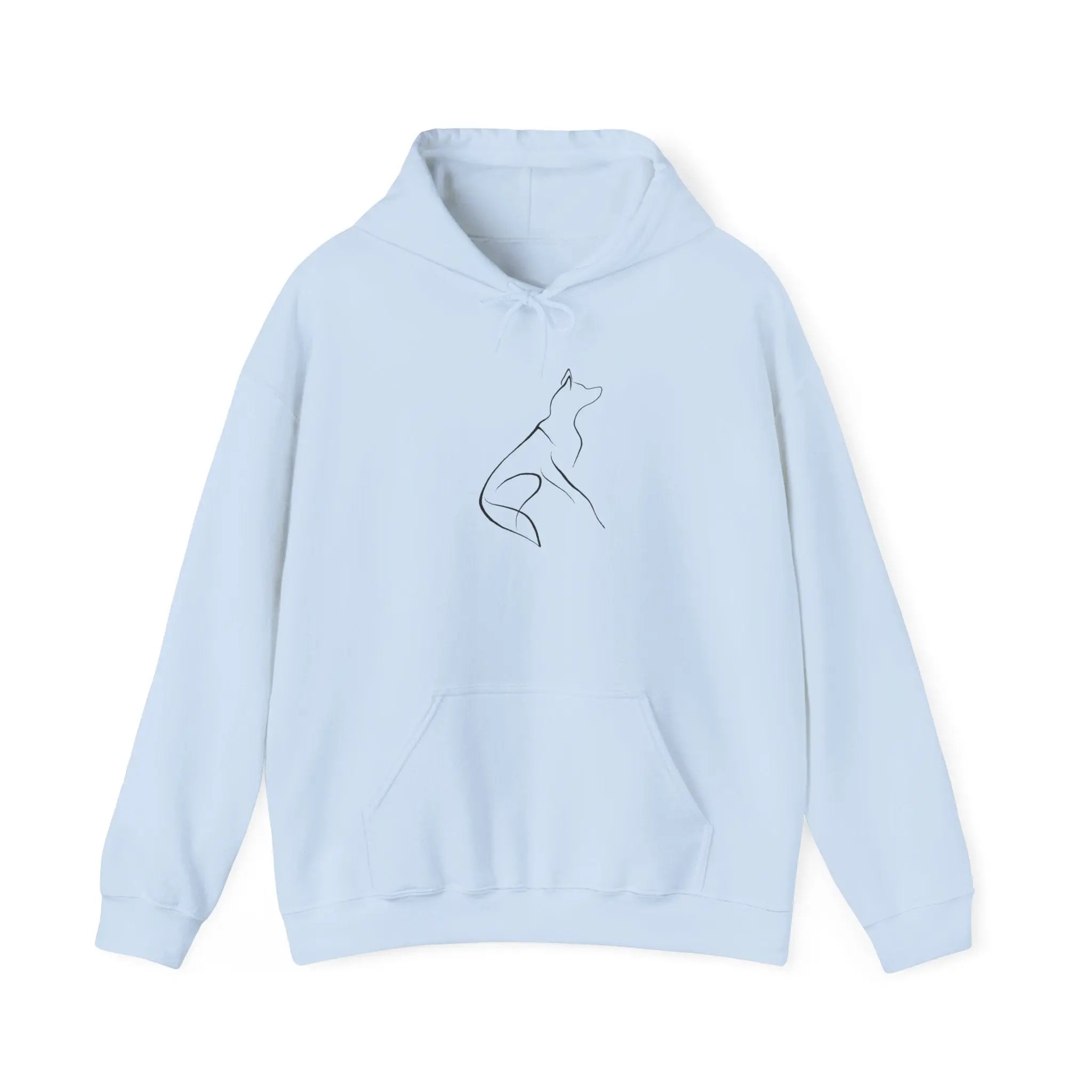 Minimal Howling Dog Line Art Hoodie - Barking Trends