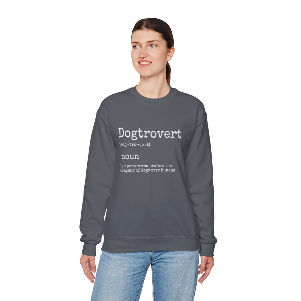 Dogtrovert Definition Graphic Crewneck Sweatshirt - Barking Trends