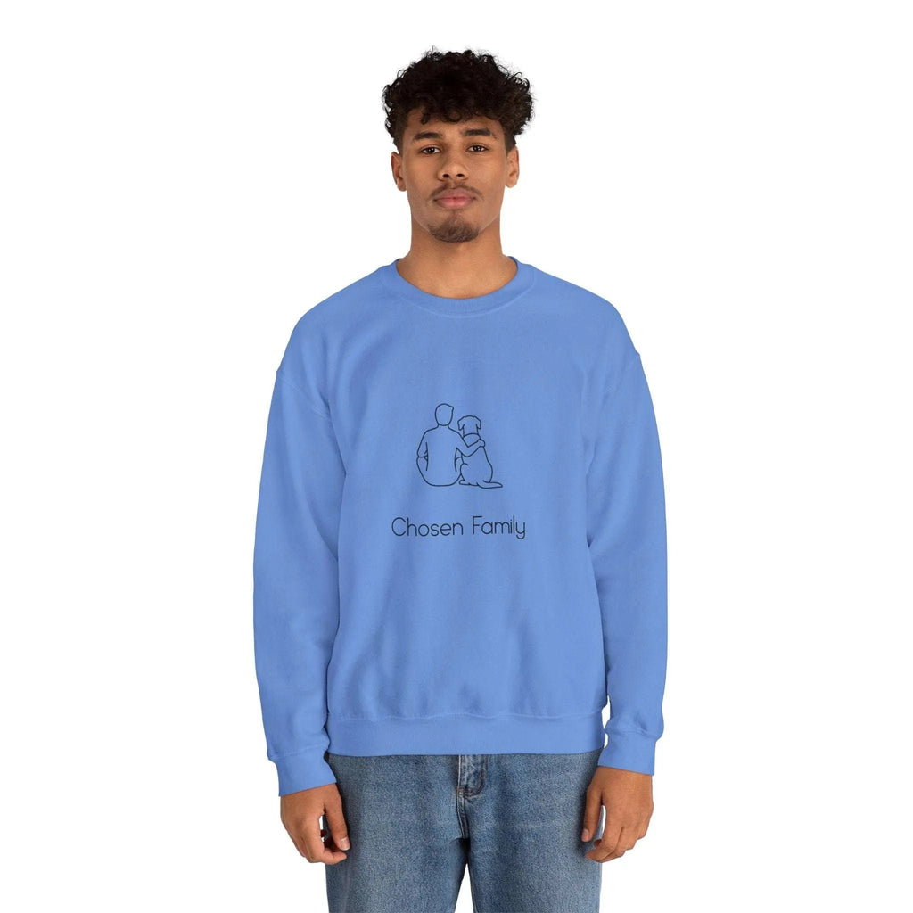 Minimal Man Dog Bond Line Art Crewneck Sweatshirt - Barking Trends
