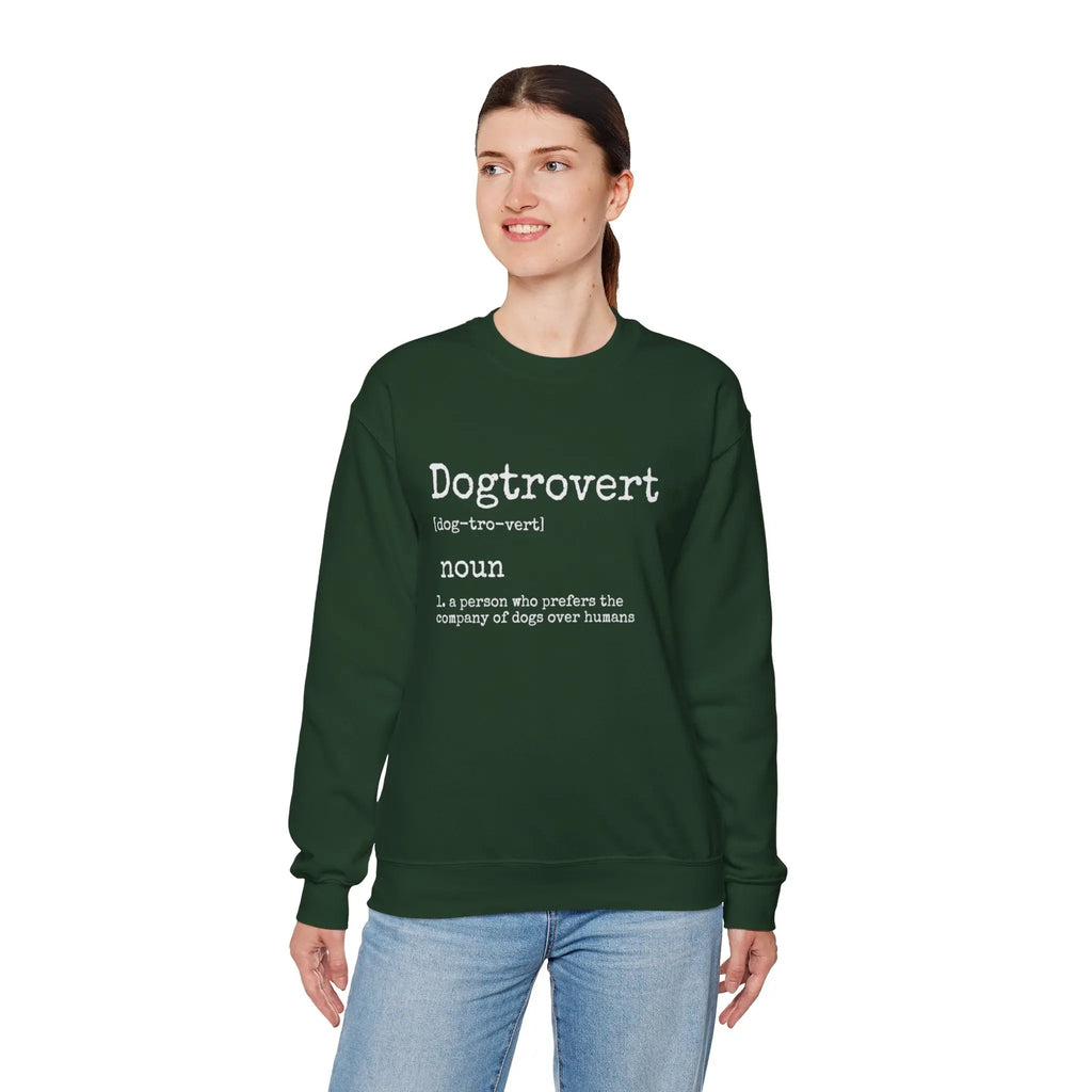 Dogtrovert Definition Graphic Crewneck Sweatshirt - Barking Trends