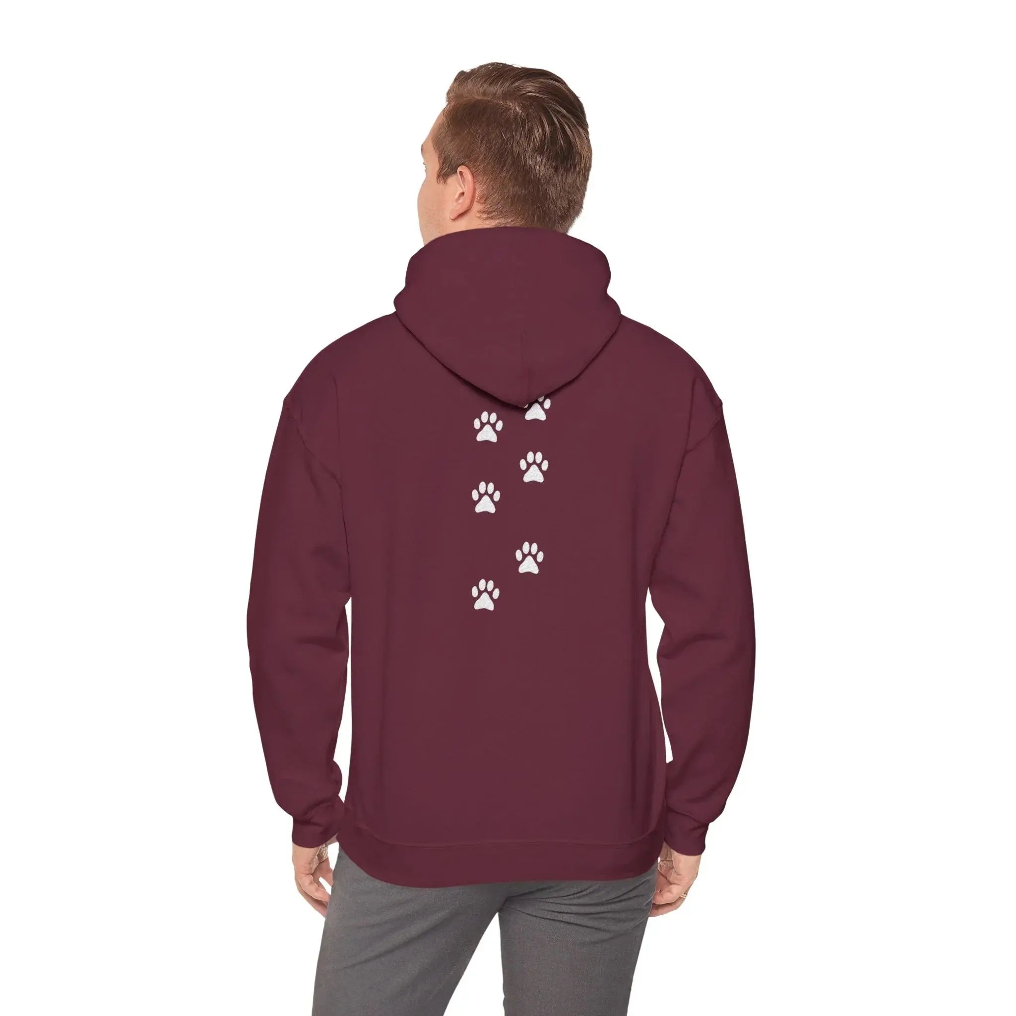 Scattered Paw Print Pattern Hoodie - Barking Trends