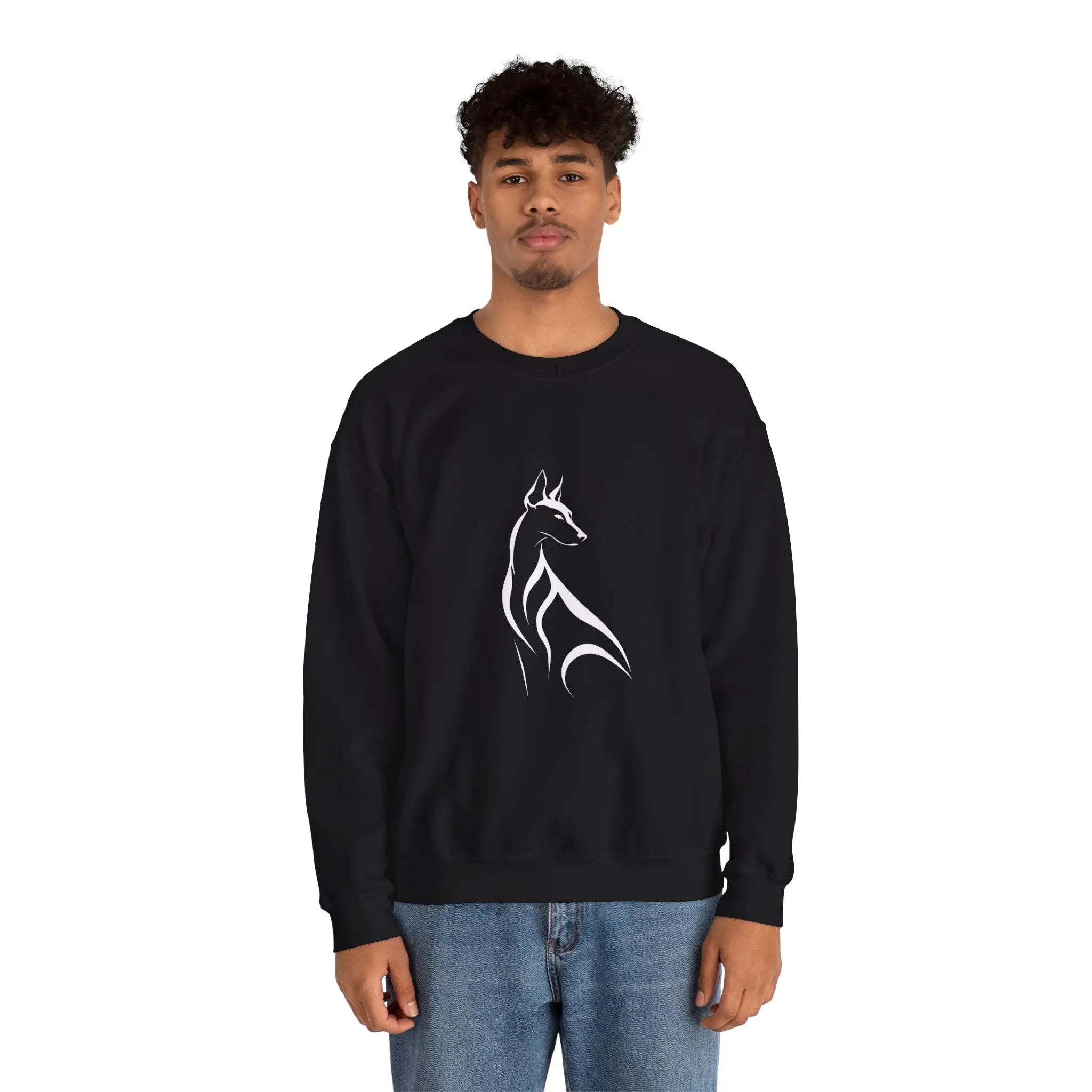 Minimalist Dog Line Art Crewneck Sweatshirt - Barking Trends