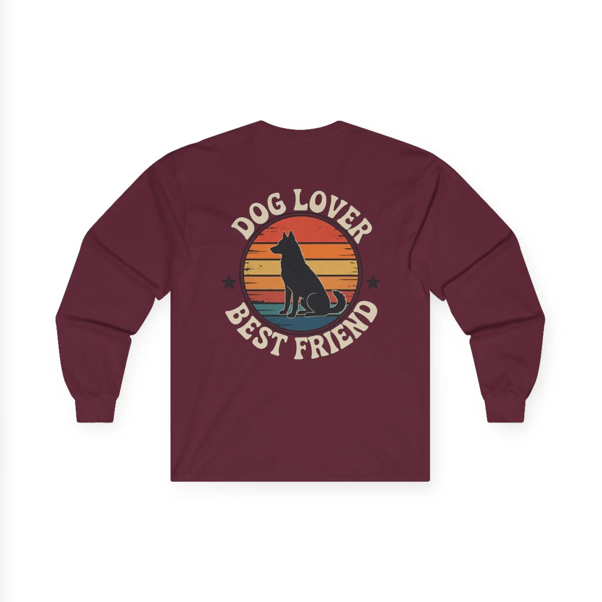 Vintage Dog Lover Sunset Long Sleeve Shirt - Barking Trends