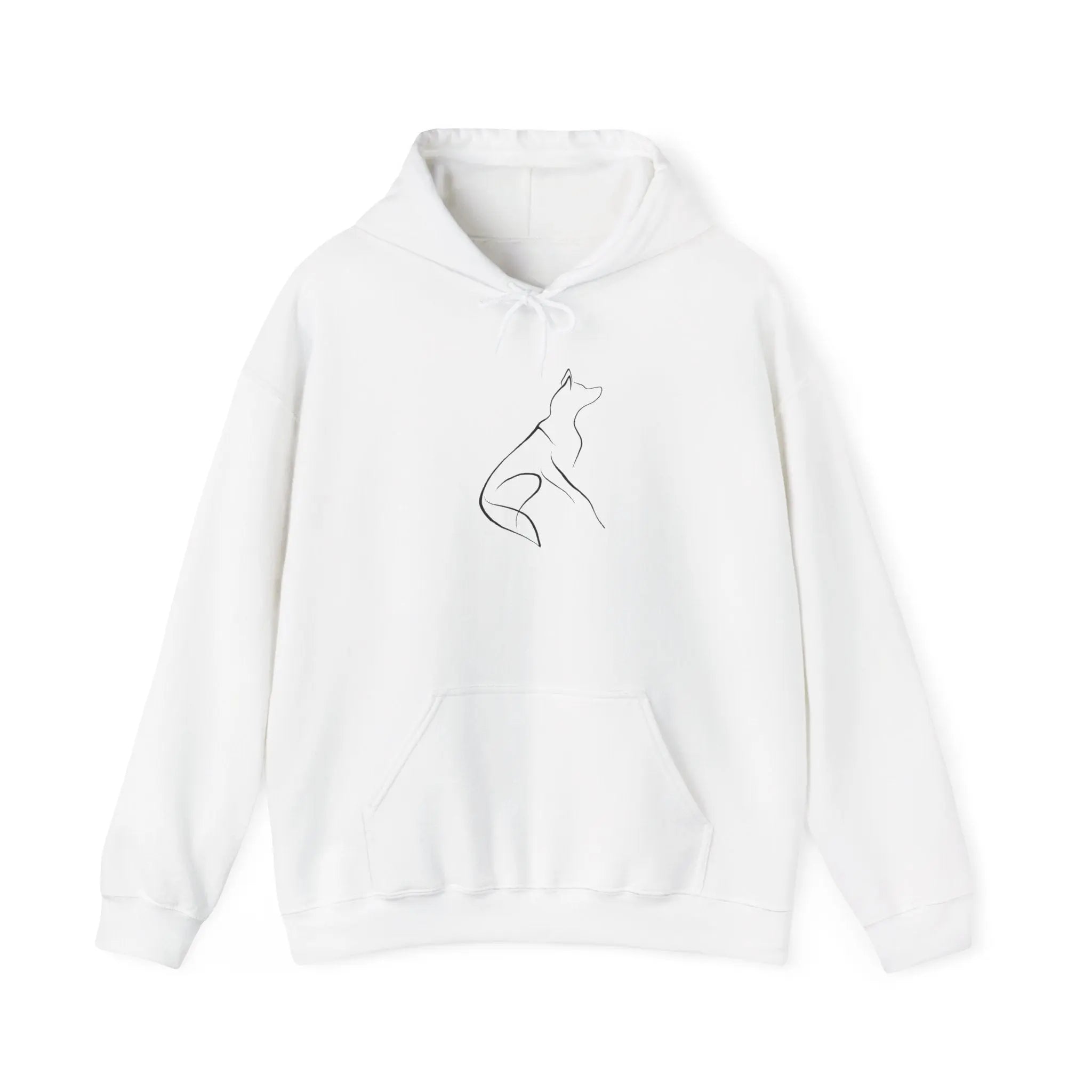 Minimal Howling Dog Line Art Hoodie - Barking Trends
