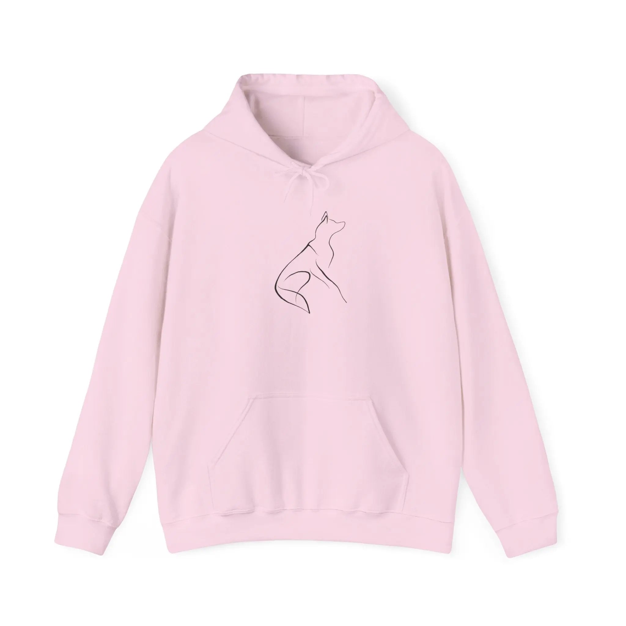 Minimal Howling Dog Line Art Hoodie - Barking Trends