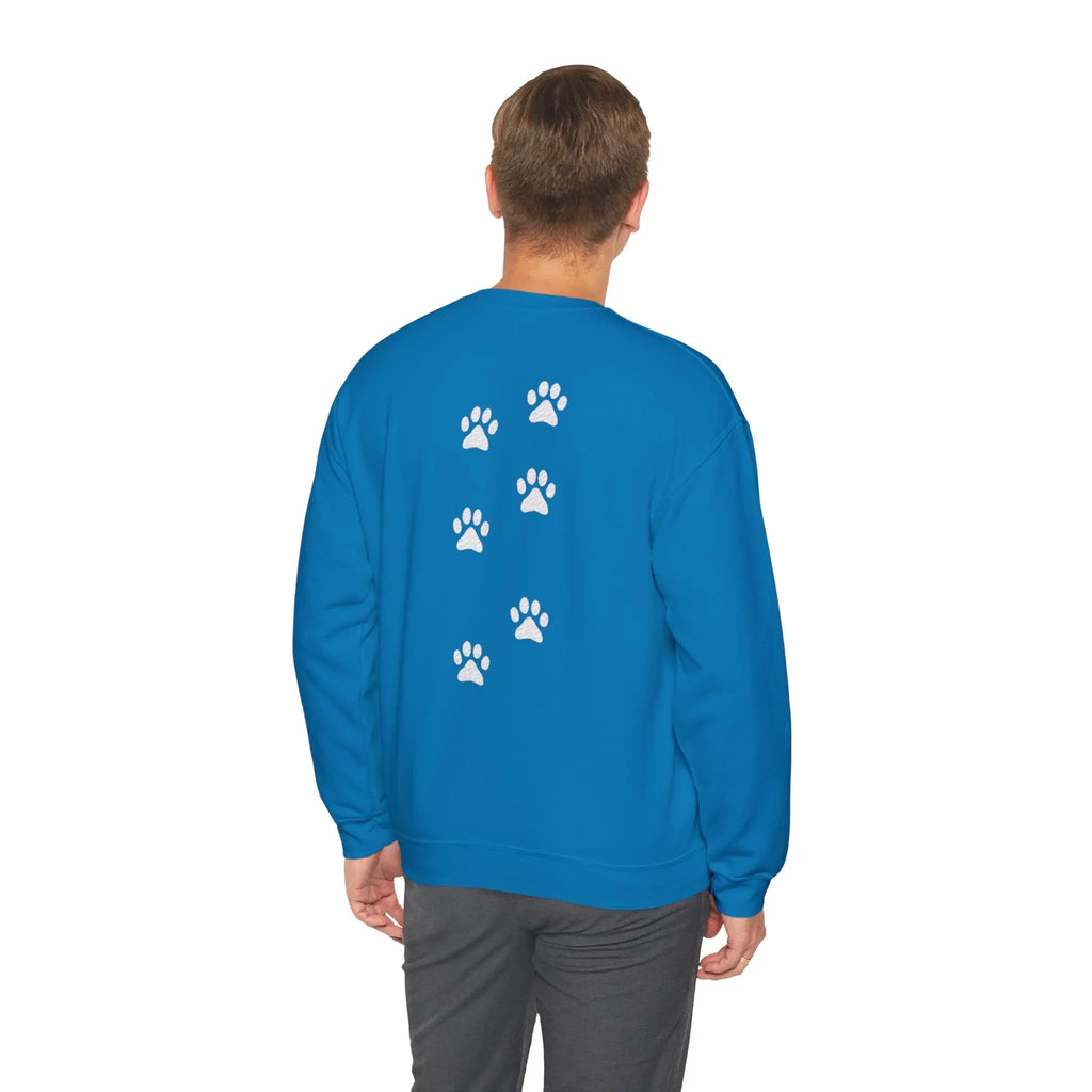 Scattered Paw Print Pattern Crewneck Sweatshirt - Barking Trends