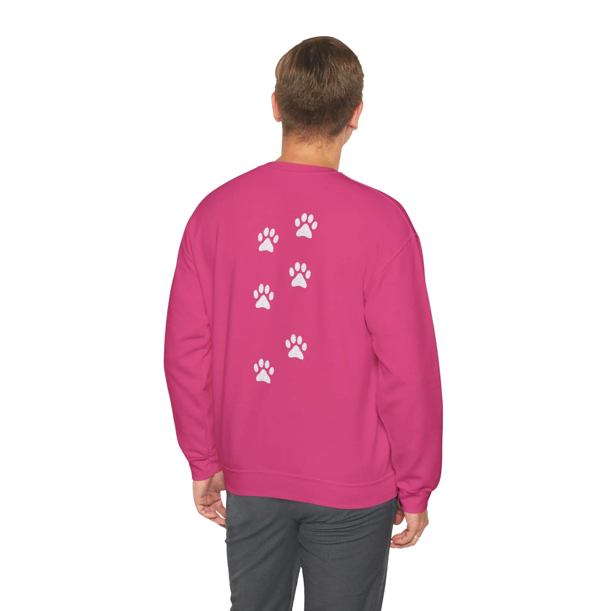 Scattered Paw Print Pattern Crewneck Sweatshirt - Barking Trends