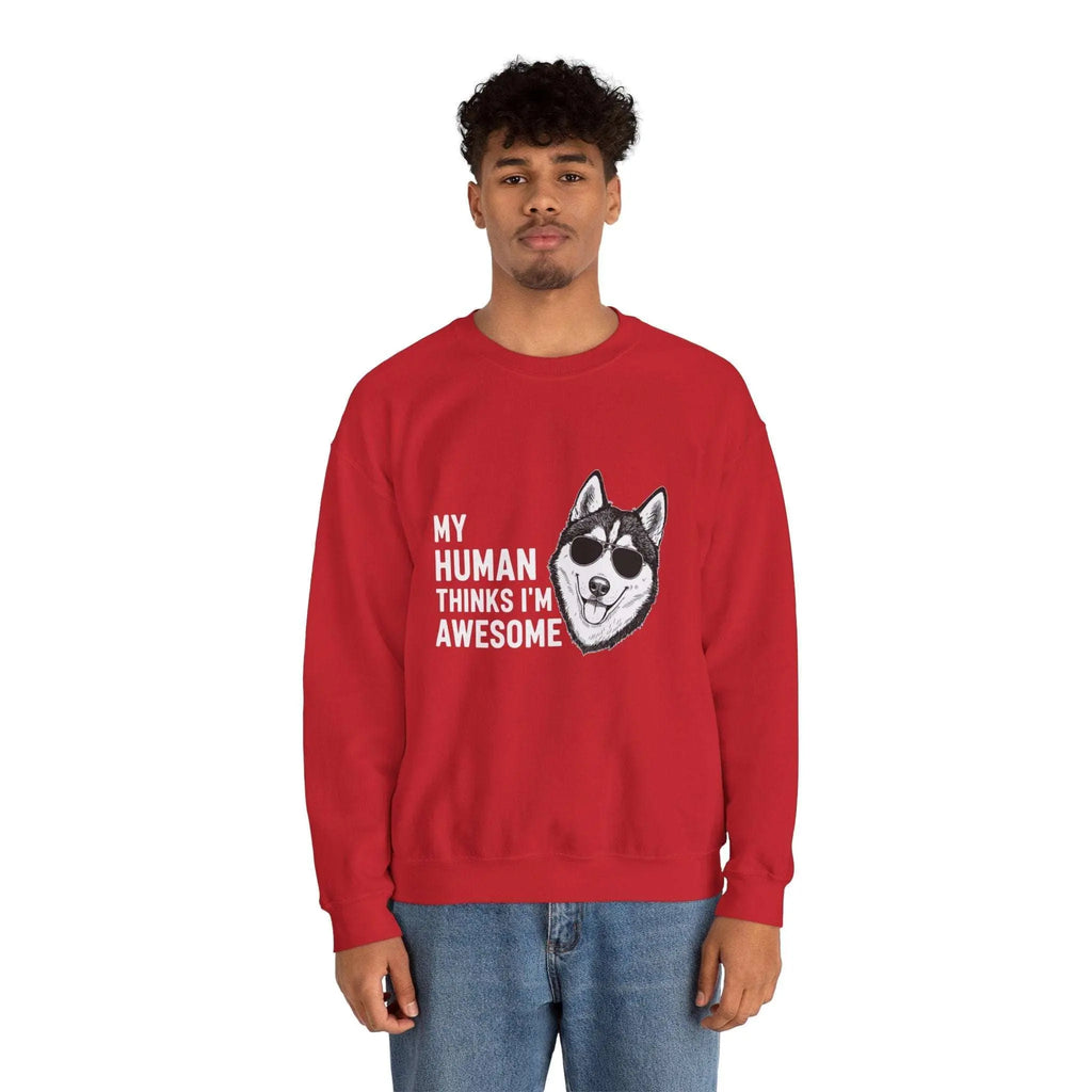 Cool Husky Sunglasses Quote Crewneck Sweatshirt - Barking Trends