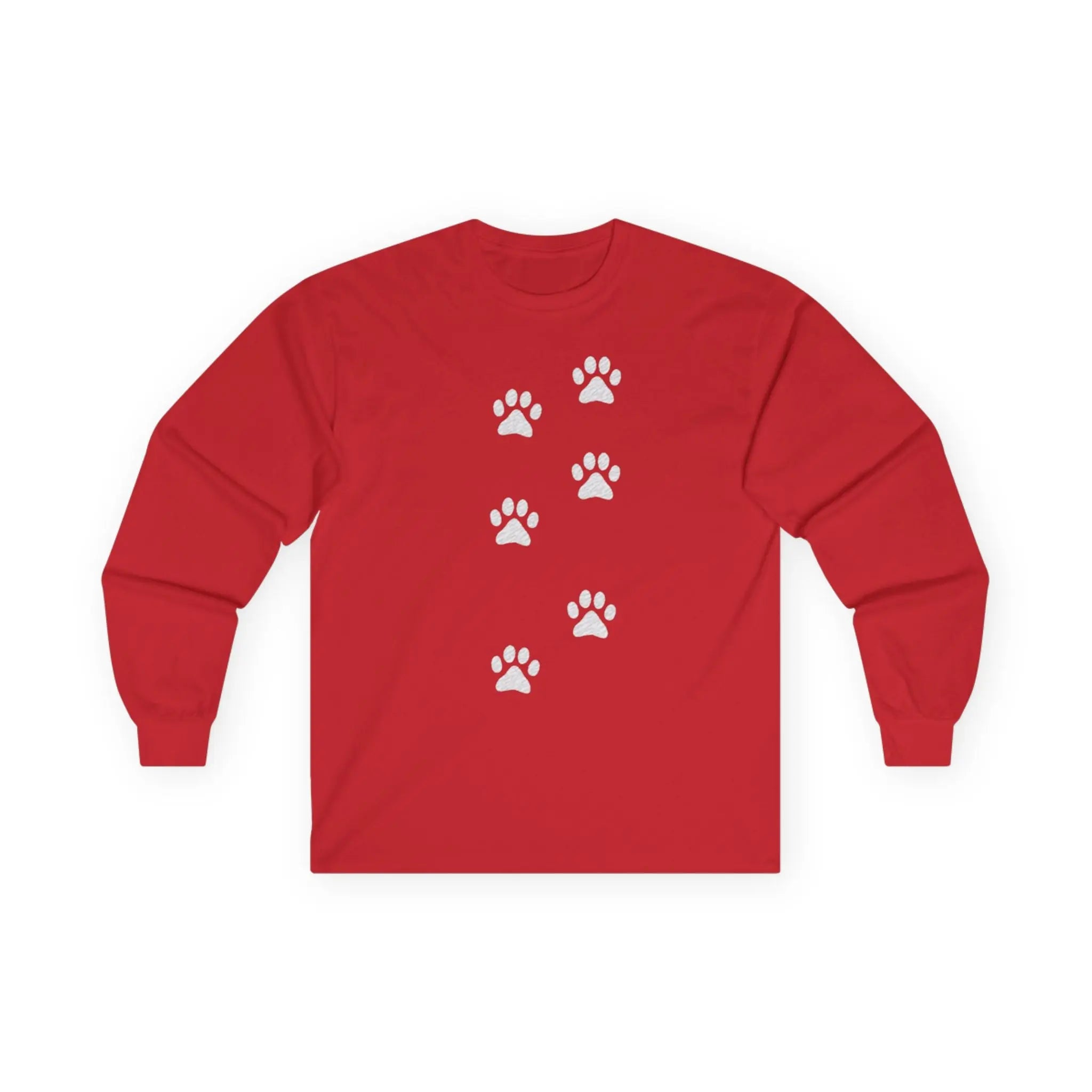Scattered Paw Print Pattern Long Sleeve Shirt - Barking Trends