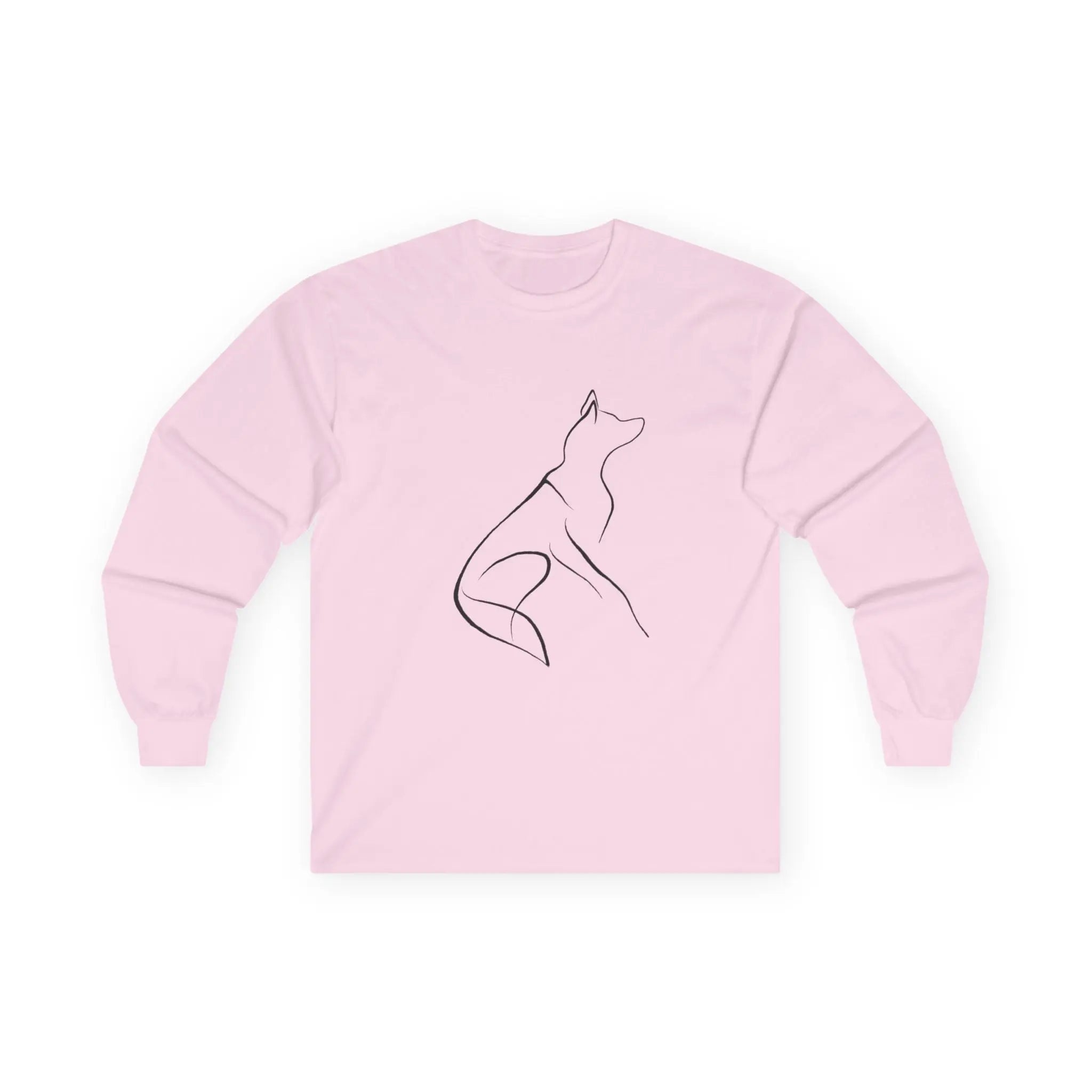 Minimal Howling Dog Line Art Long Sleeve Shirt - Barking Trends