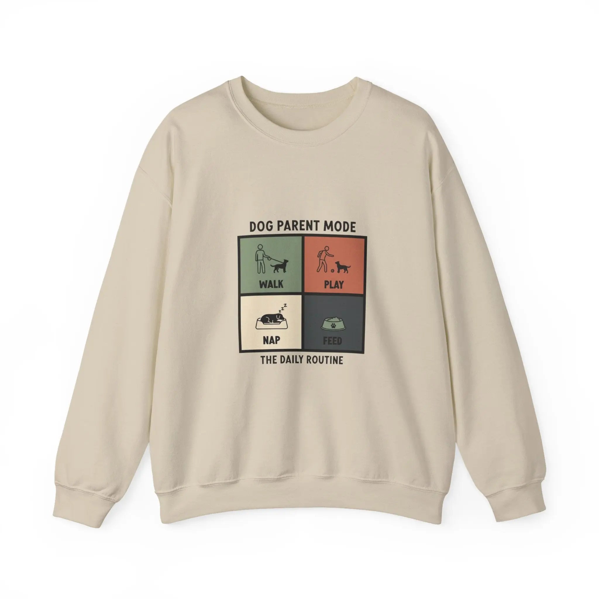 Dog Parent Routine Graphic Crewneck Sweatshirt - Barking Trends
