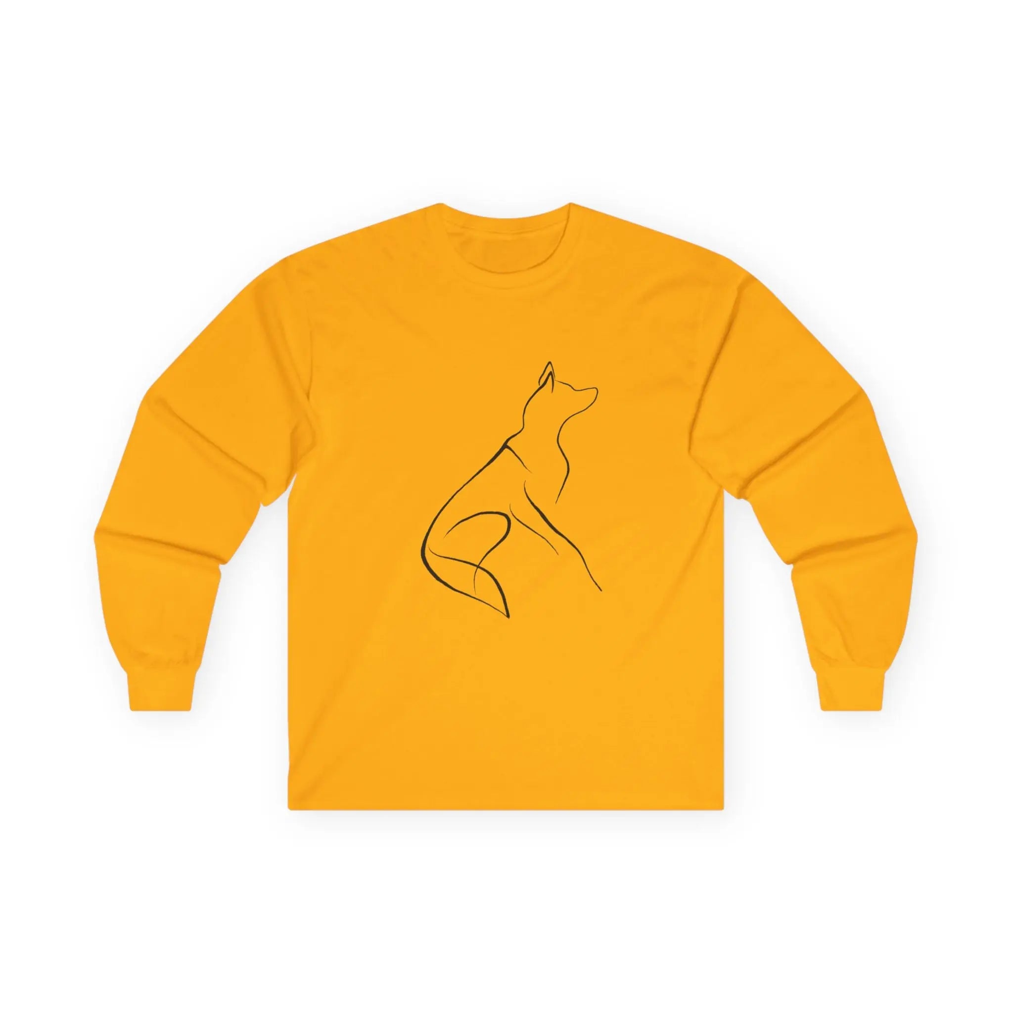 Minimal Howling Dog Line Art Long Sleeve Shirt - Barking Trends