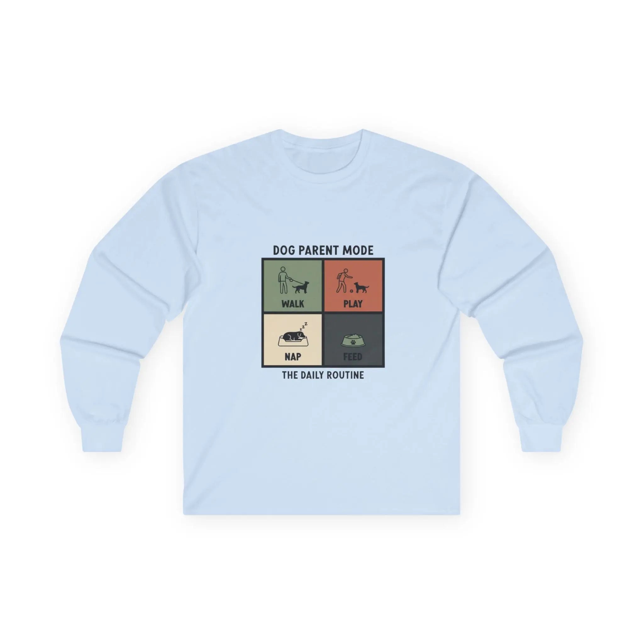 Dog Parent Routine Graphic Long Sleeve Shirt - Barking Trends
