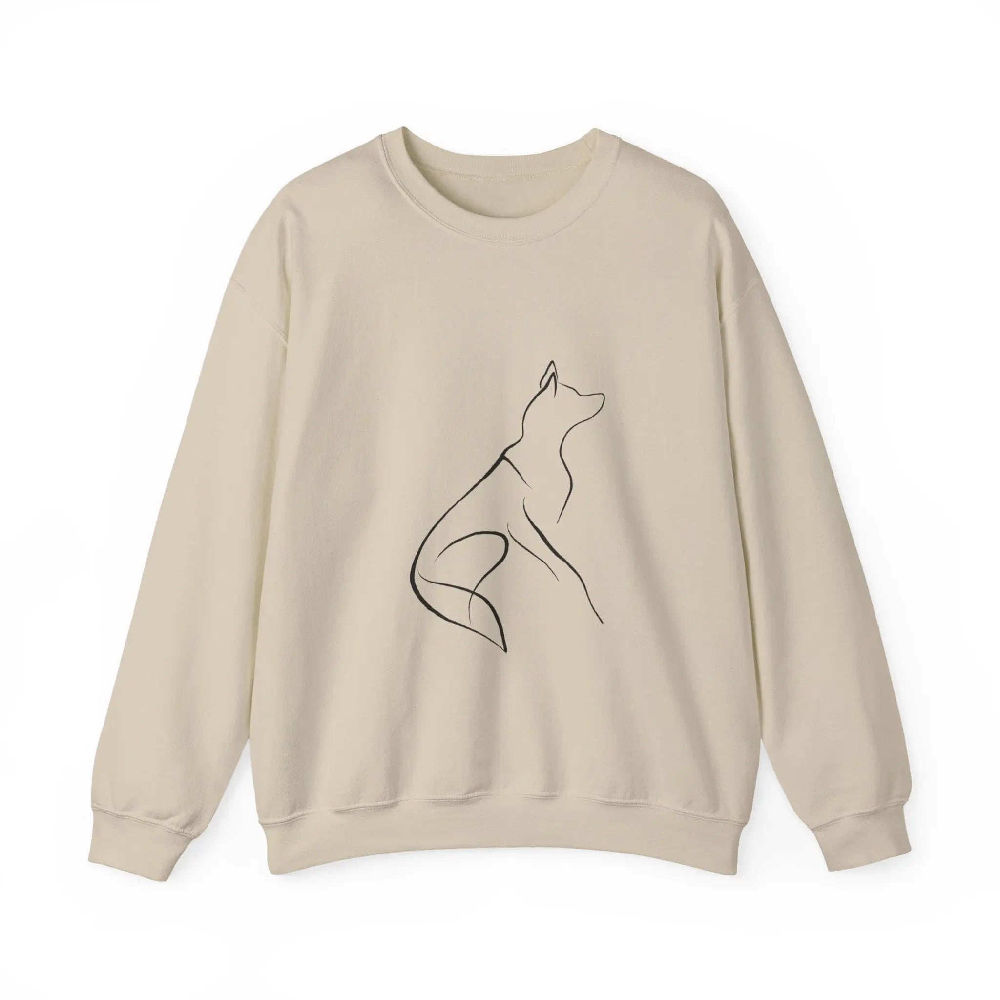 Minimal Howling Dog Line Art Crewneck Sweatshirt - Barking Trends