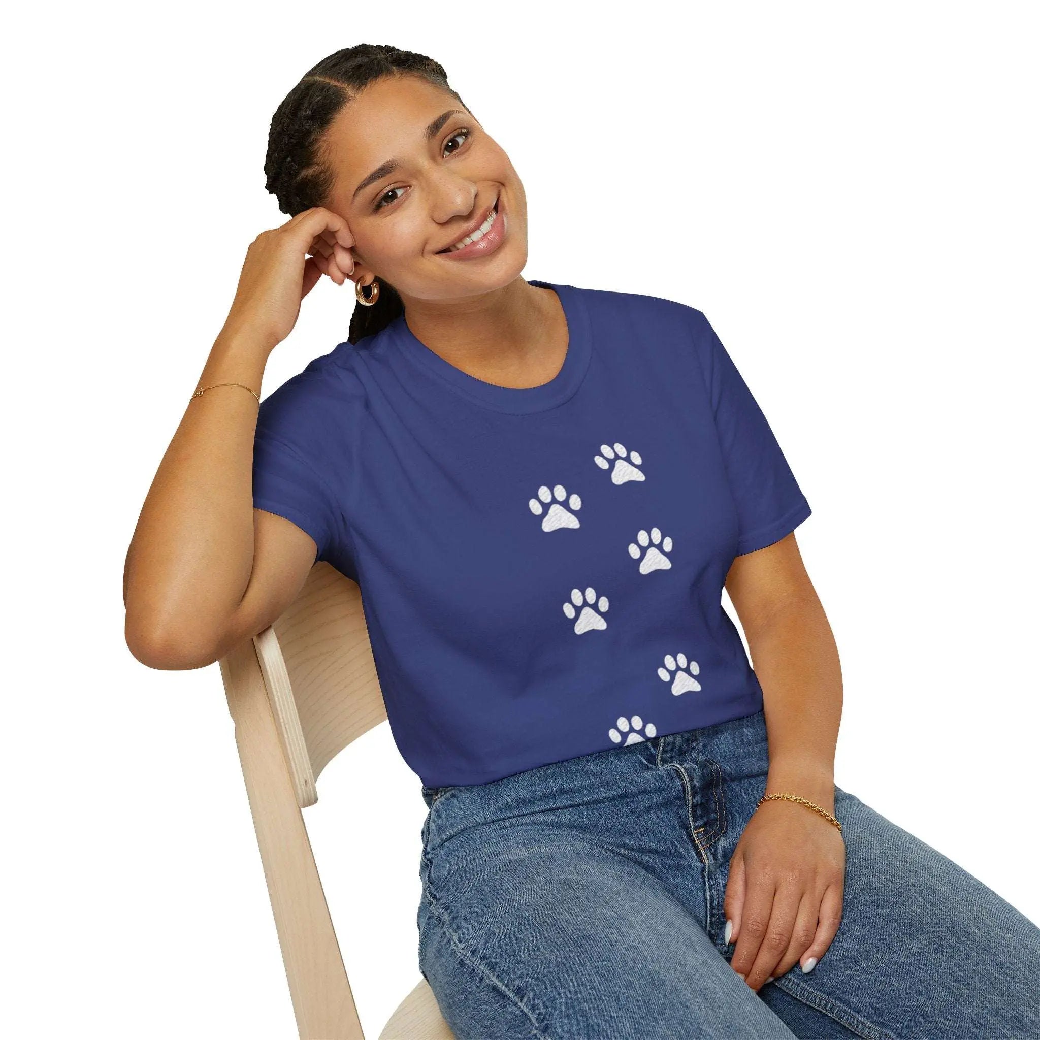 Scattered Paw Print Pattern T Shirt - Barking Trends