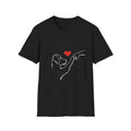 Dog and Hand Line Art Heart T Shirt - Barking Trends