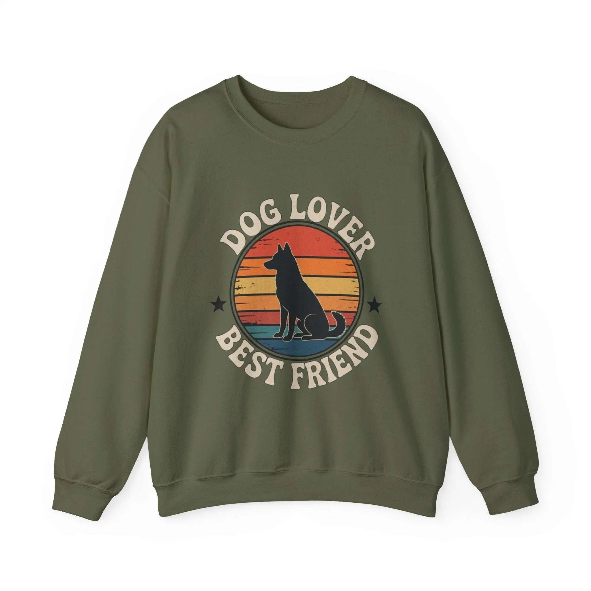 Vintage Dog Lover Sunset Crewneck Sweatshirt - Barking Trends