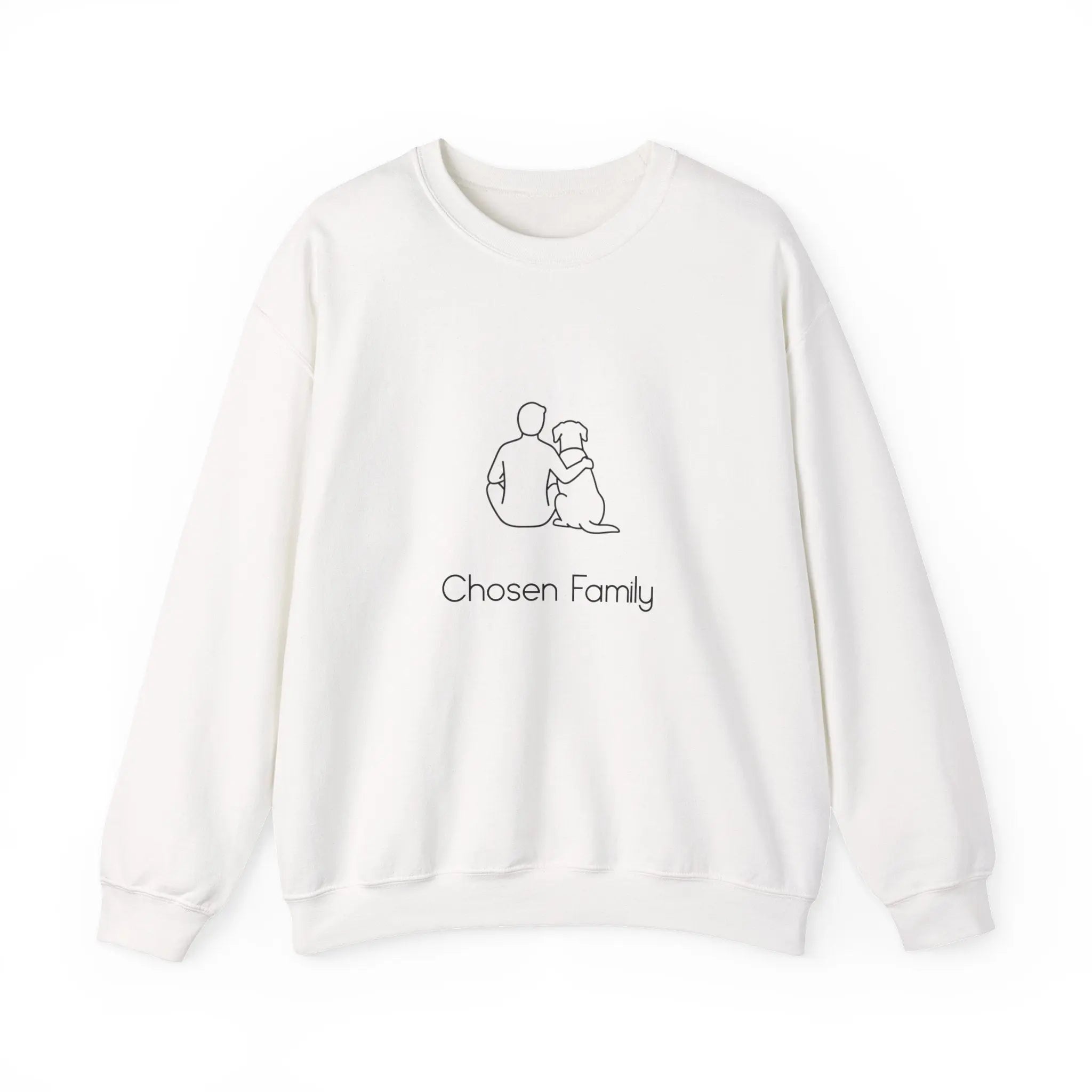 Minimal Man Dog Bond Line Art Crewneck Sweatshirt - Barking Trends