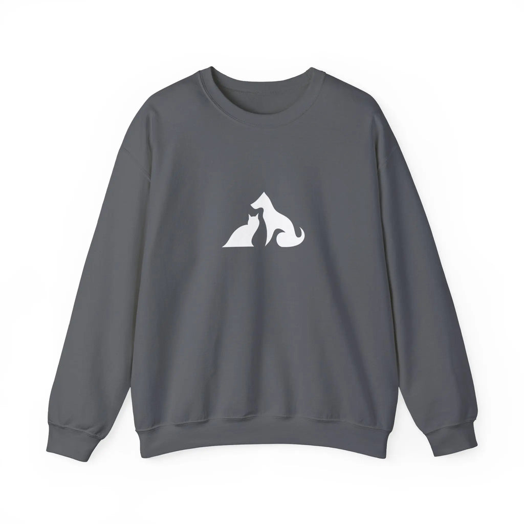 Cat and Dog Silhouette Crewneck Sweatshirt - Barking Trends