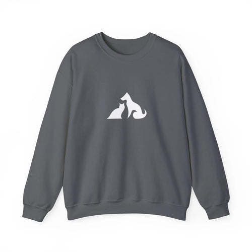 Cat and Dog Silhouette Crewneck Sweatshirt - Barking Trends