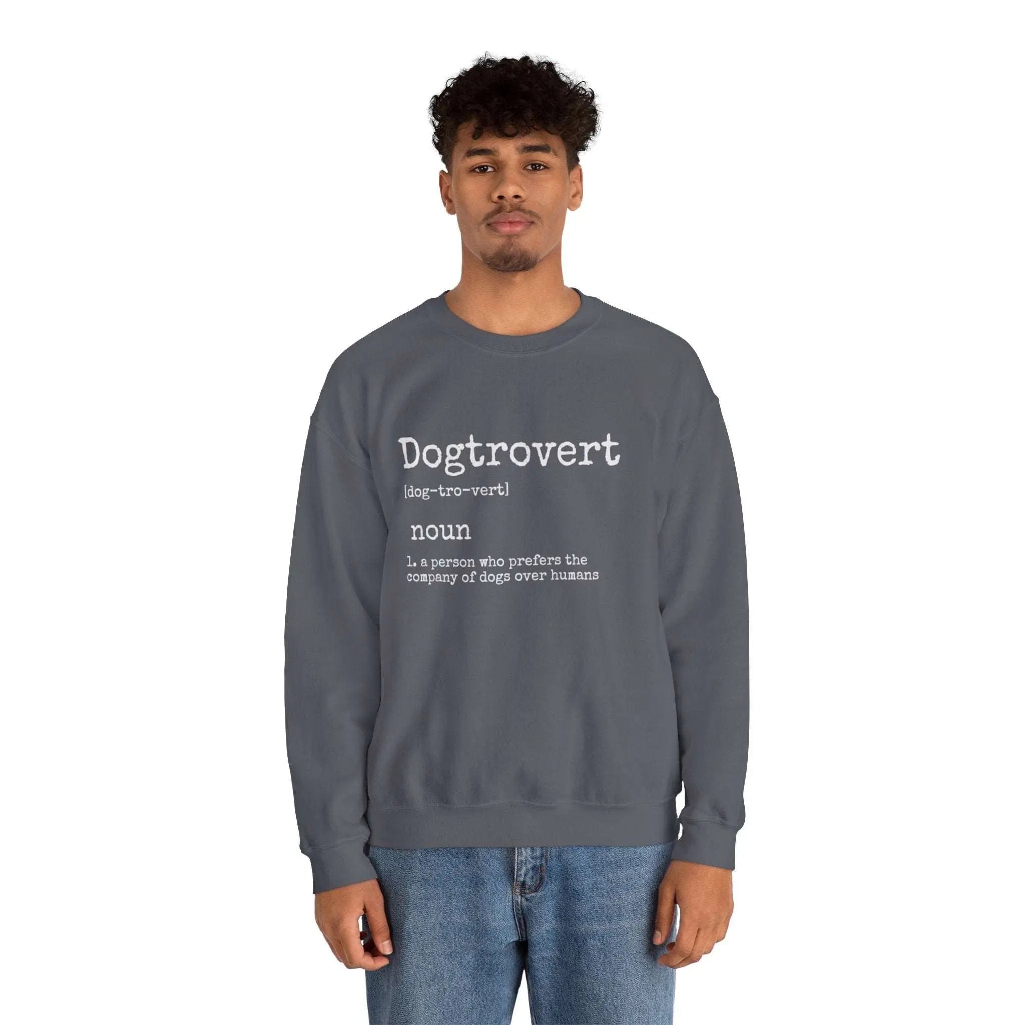 Dogtrovert Definition Graphic Crewneck Sweatshirt - Barking Trends
