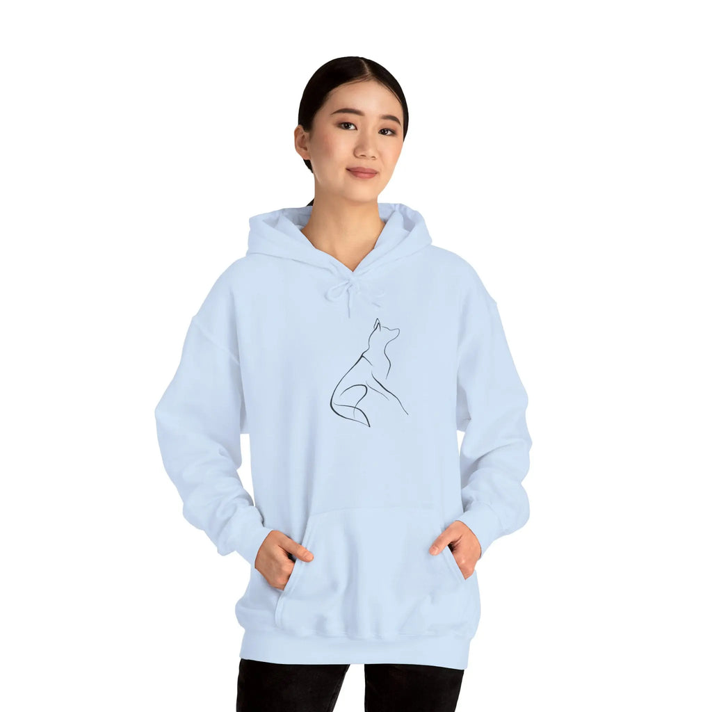 Minimal Howling Dog Line Art Hoodie - Barking Trends