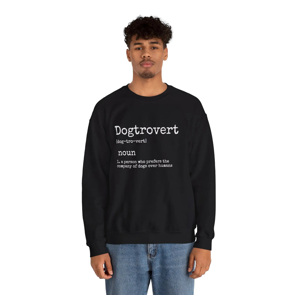 Dogtrovert Definition Graphic Crewneck Sweatshirt - Barking Trends