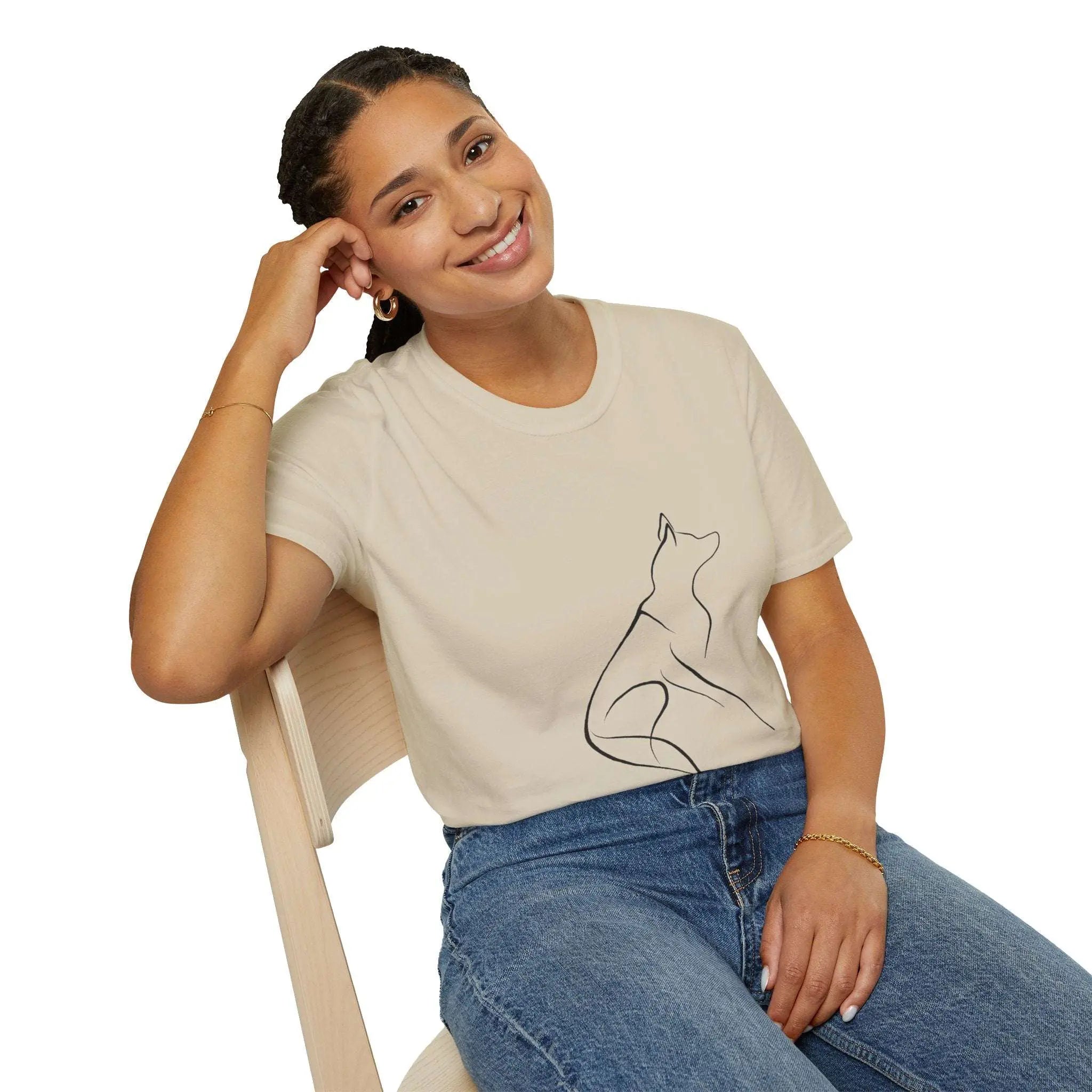 Minimal Howling Dog Line Art T Shirt - Barking Trends