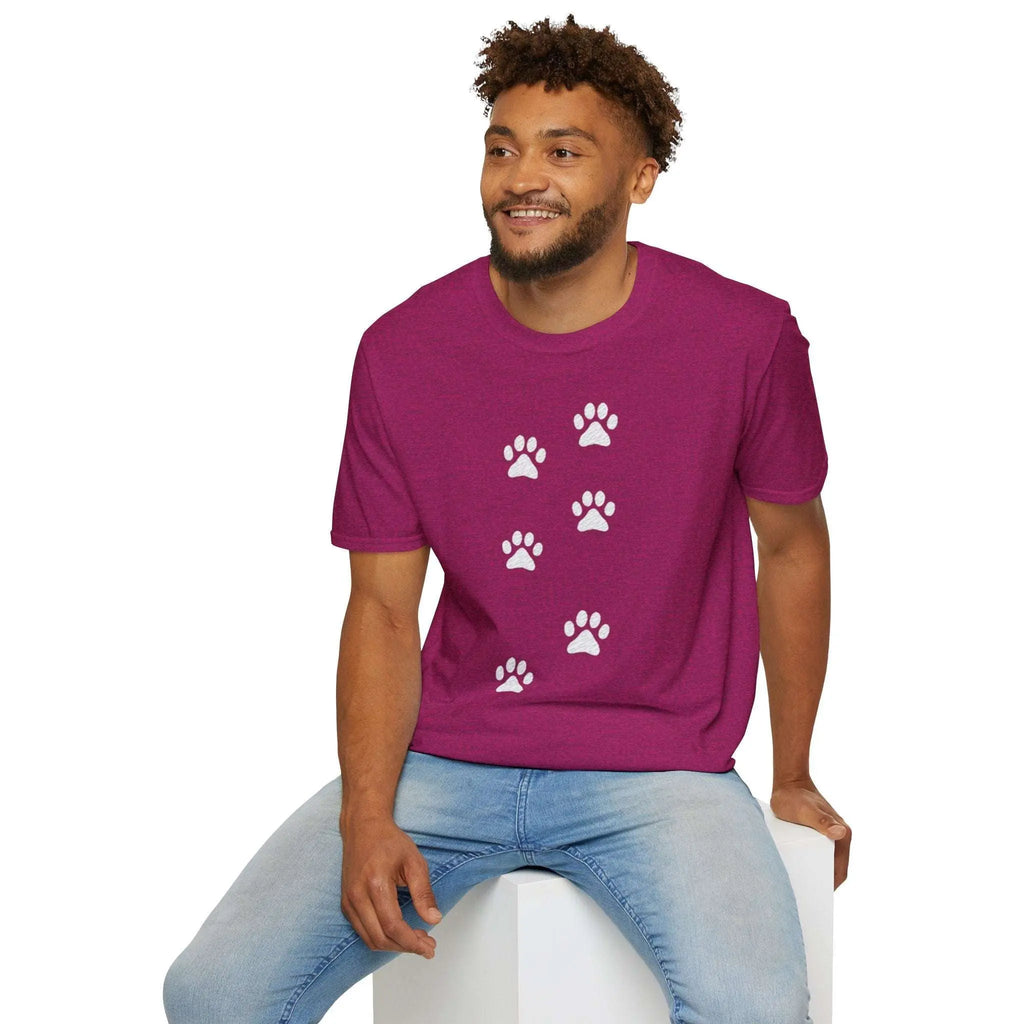 Scattered Paw Print Pattern T Shirt - Barking Trends