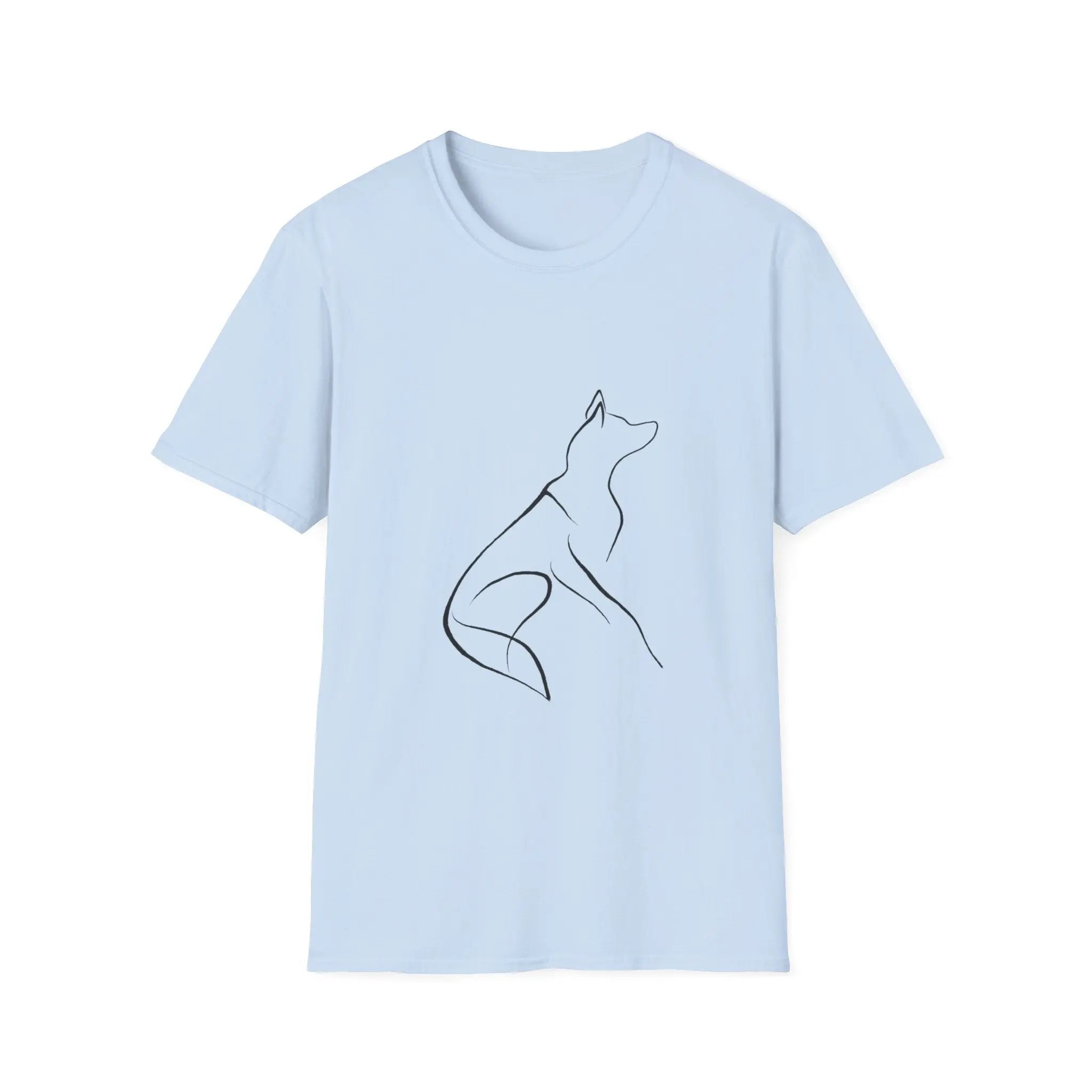 Minimal Howling Dog Line Art T Shirt - Barking Trends