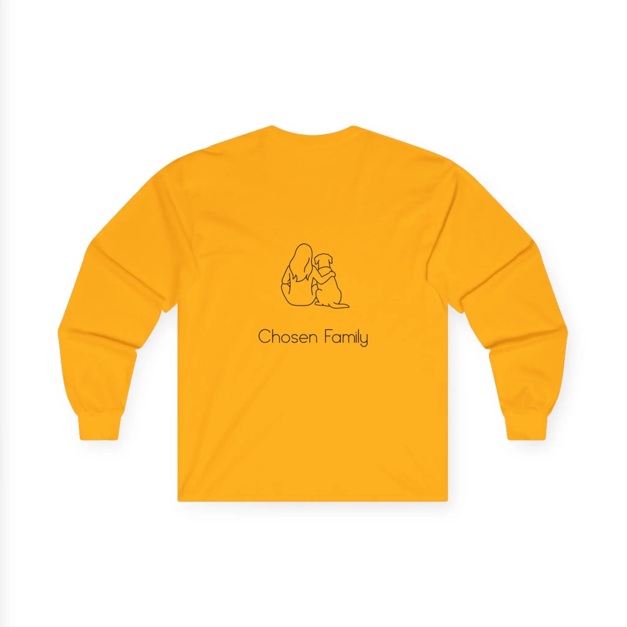 Minimal Woman Dog Bond Line Art Long Sleeve Shirt - Barking Trends