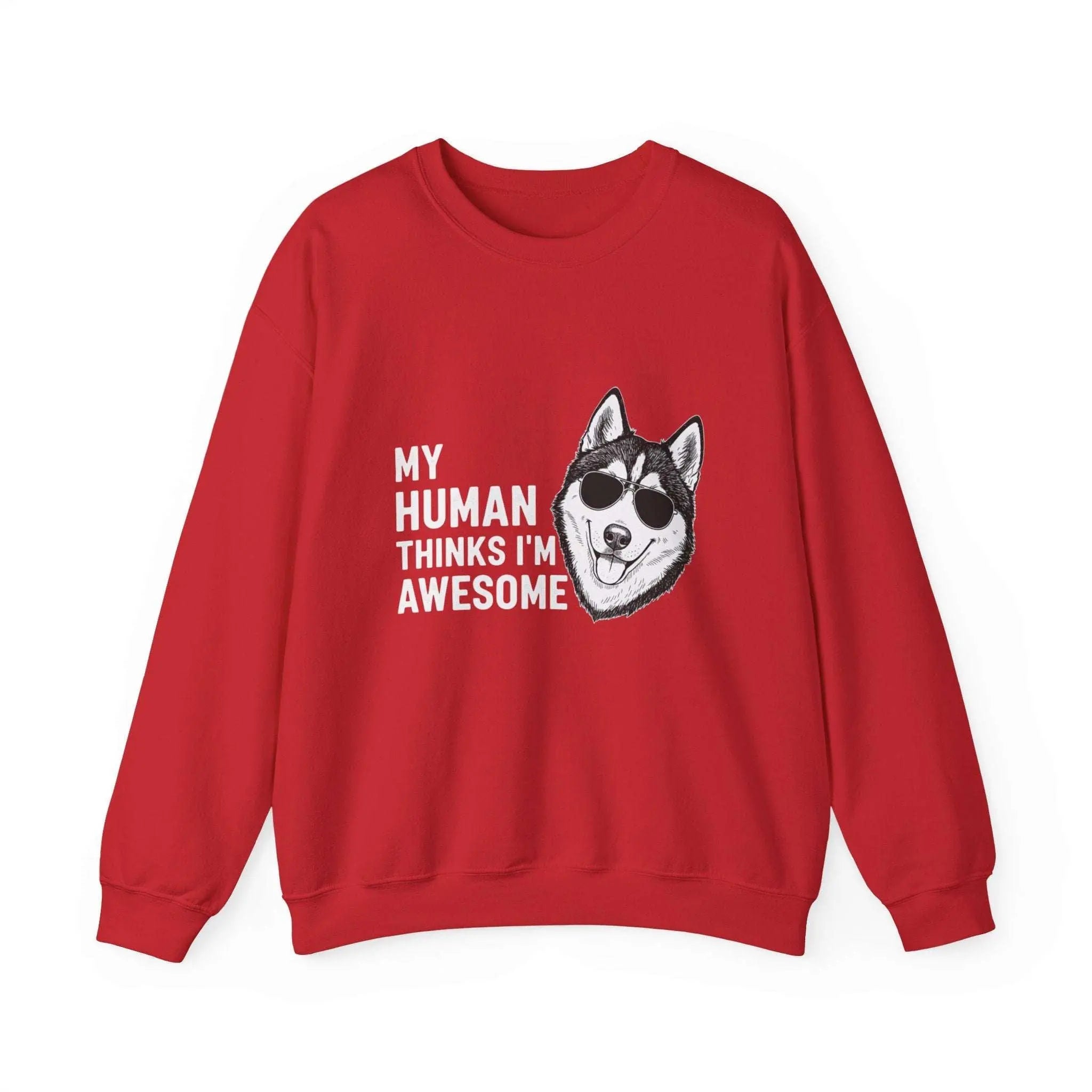 Cool Husky Sunglasses Quote Crewneck Sweatshirt - Barking Trends