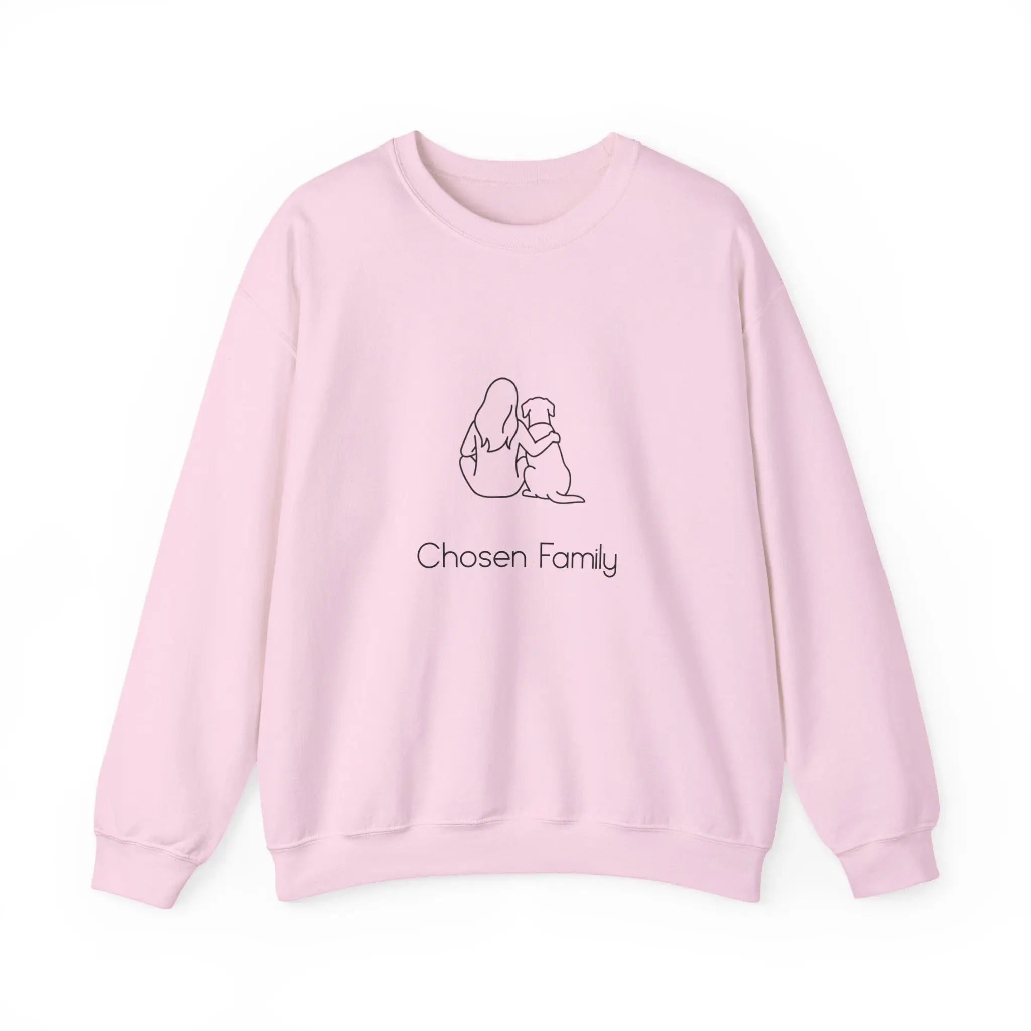Minimal Woman Dog Bond Line Art Crewneck Sweatshirt - Barking Trends