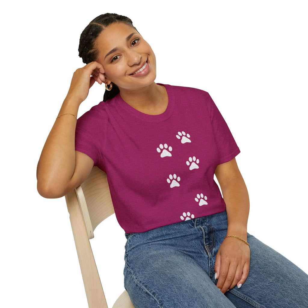 Scattered Paw Print Pattern T Shirt - Barking Trends