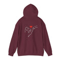 Dog and Hand Line Art Heart Hoodie - Barking Trends