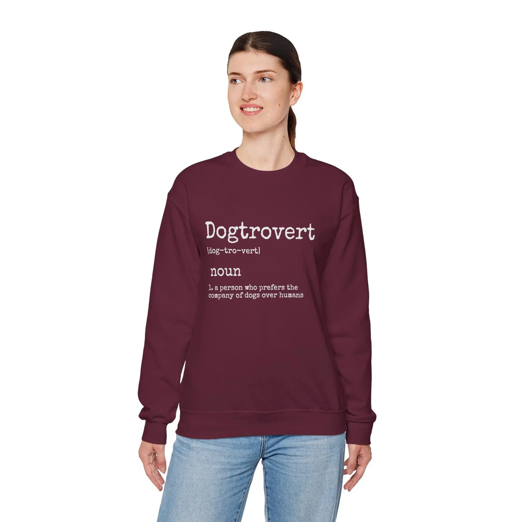 Dogtrovert Definition Graphic Crewneck Sweatshirt - Barking Trends