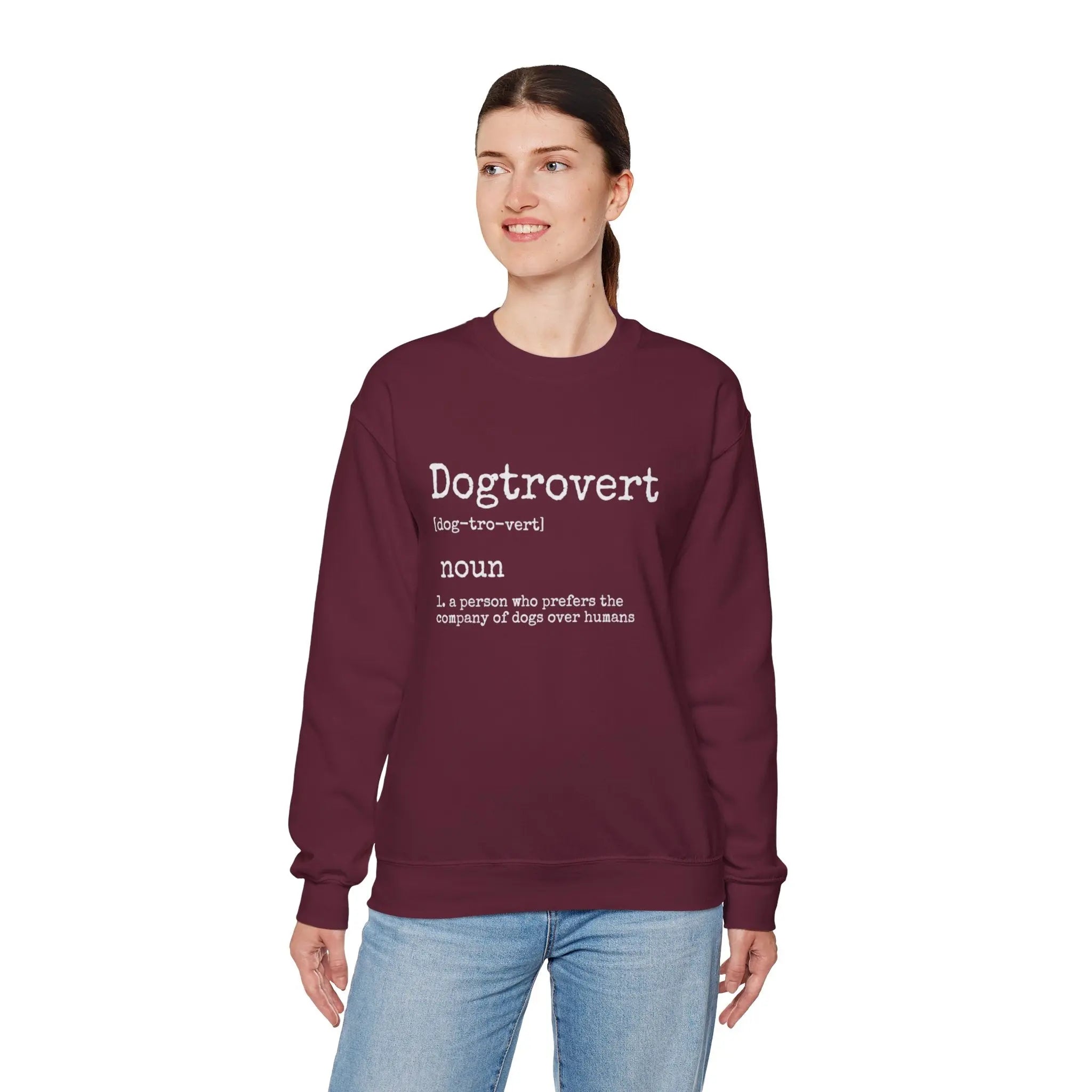 Dogtrovert Definition Graphic Crewneck Sweatshirt - Barking Trends
