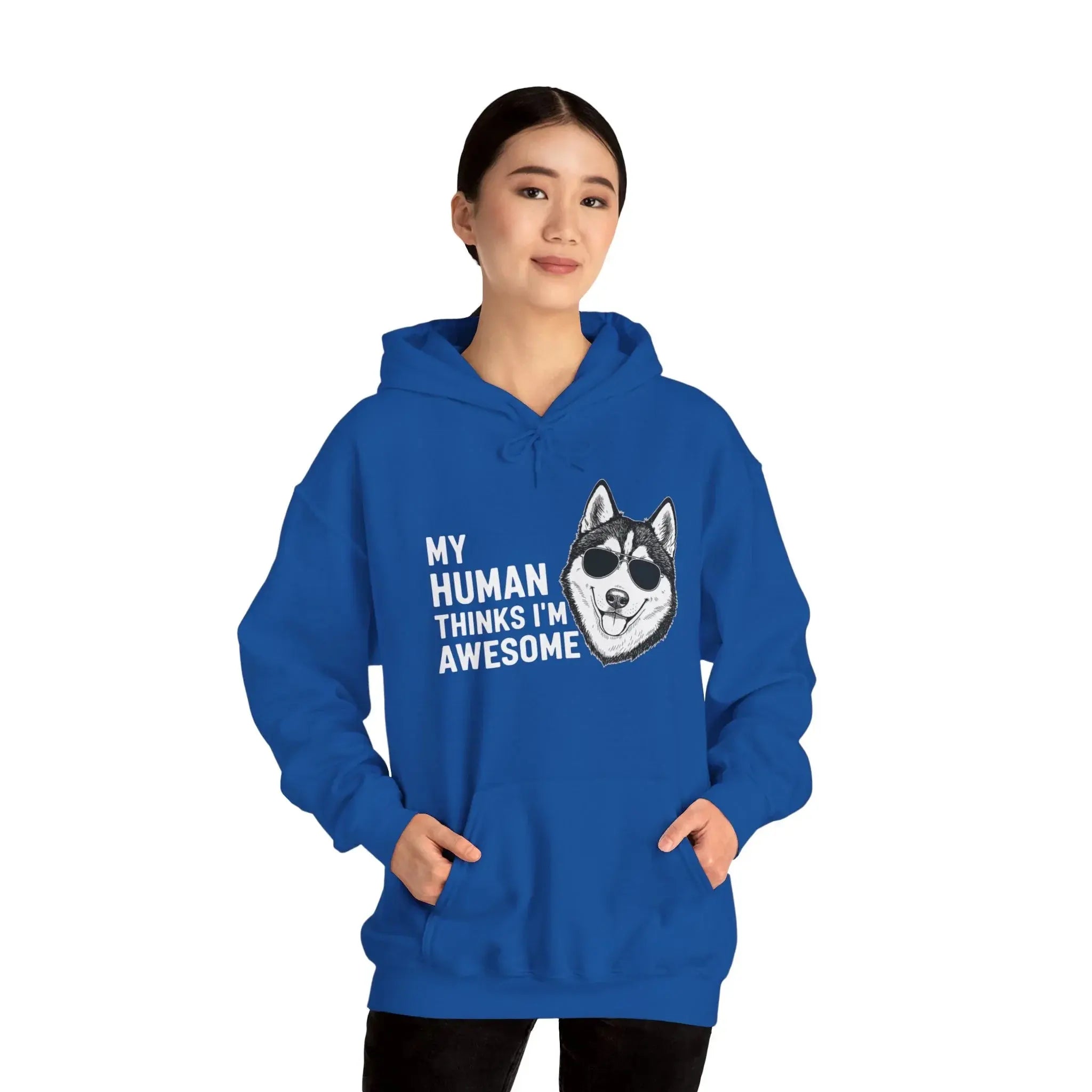 Cool Husky Sunglasses Quote Hoodie - Barking Trends