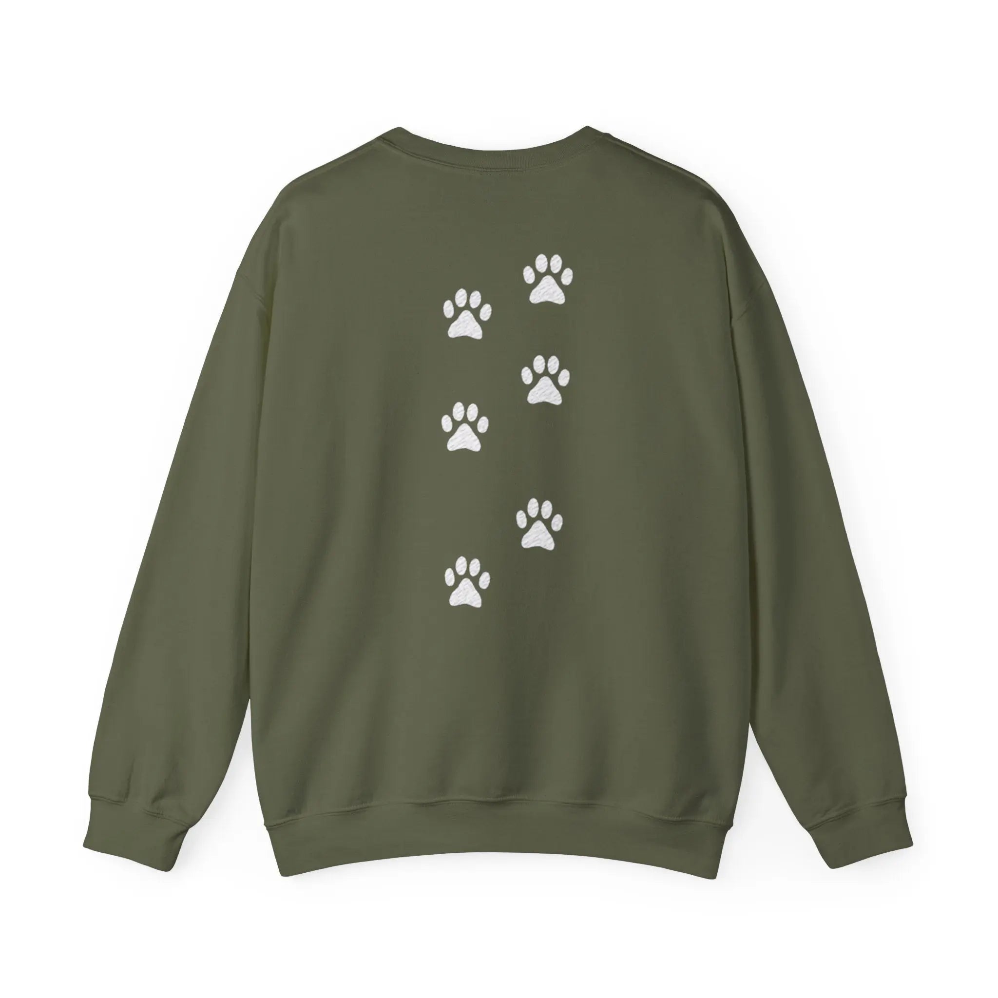 Scattered Paw Print Pattern Crewneck Sweatshirt - Barking Trends