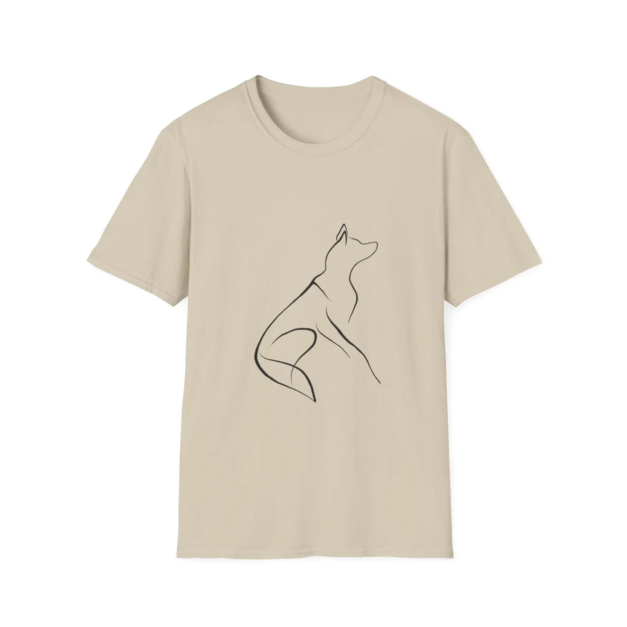 Minimal Howling Dog Line Art T Shirt - Barking Trends