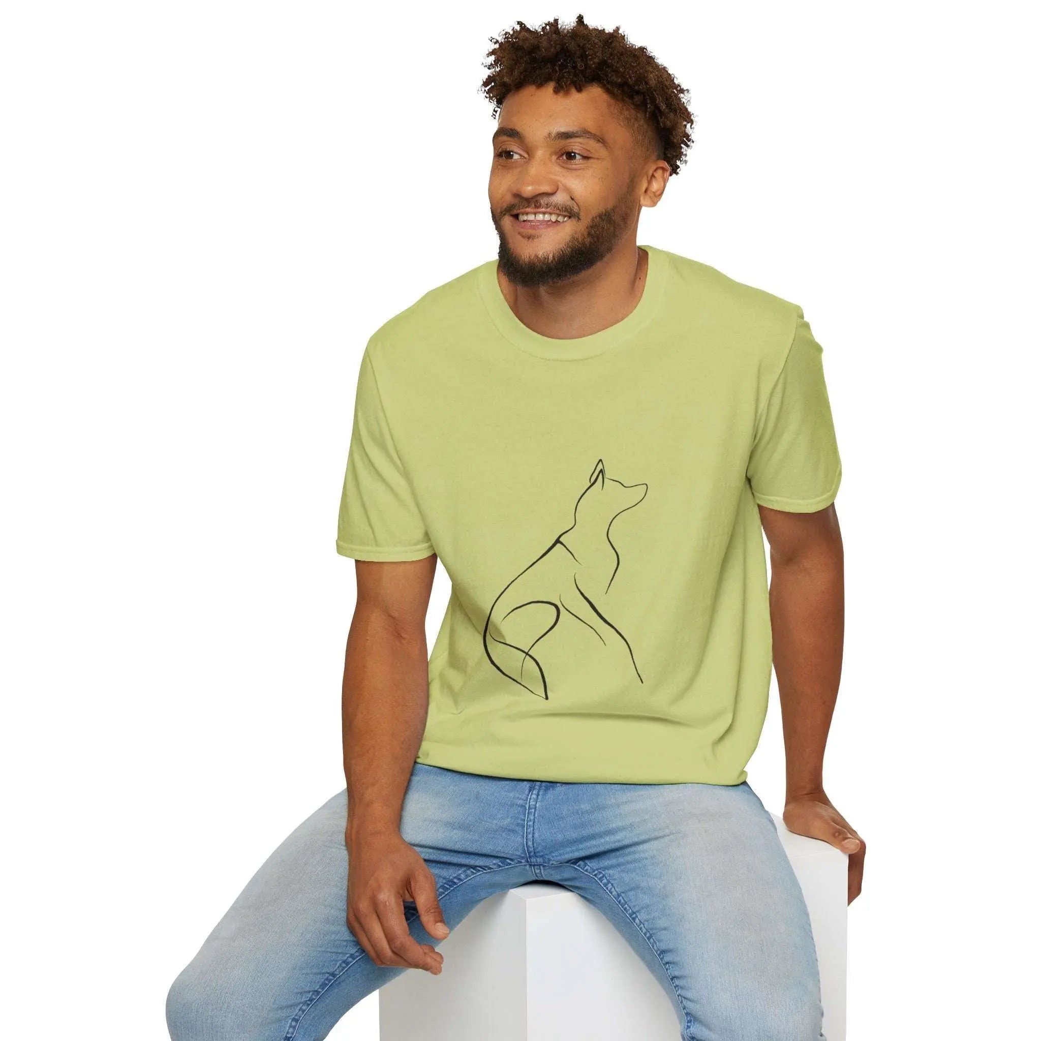 Minimal Howling Dog Line Art T Shirt - Barking Trends
