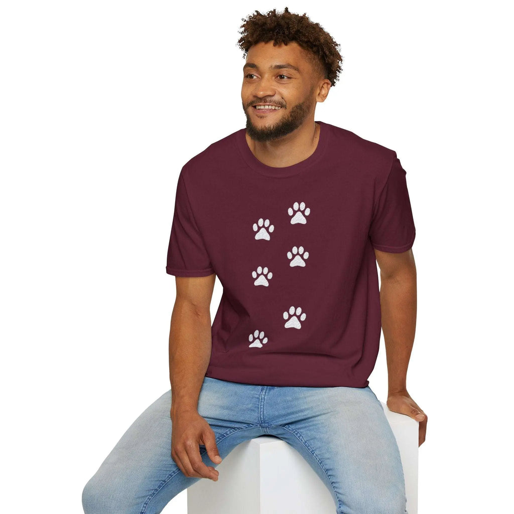 Scattered Paw Print Pattern T Shirt - Barking Trends