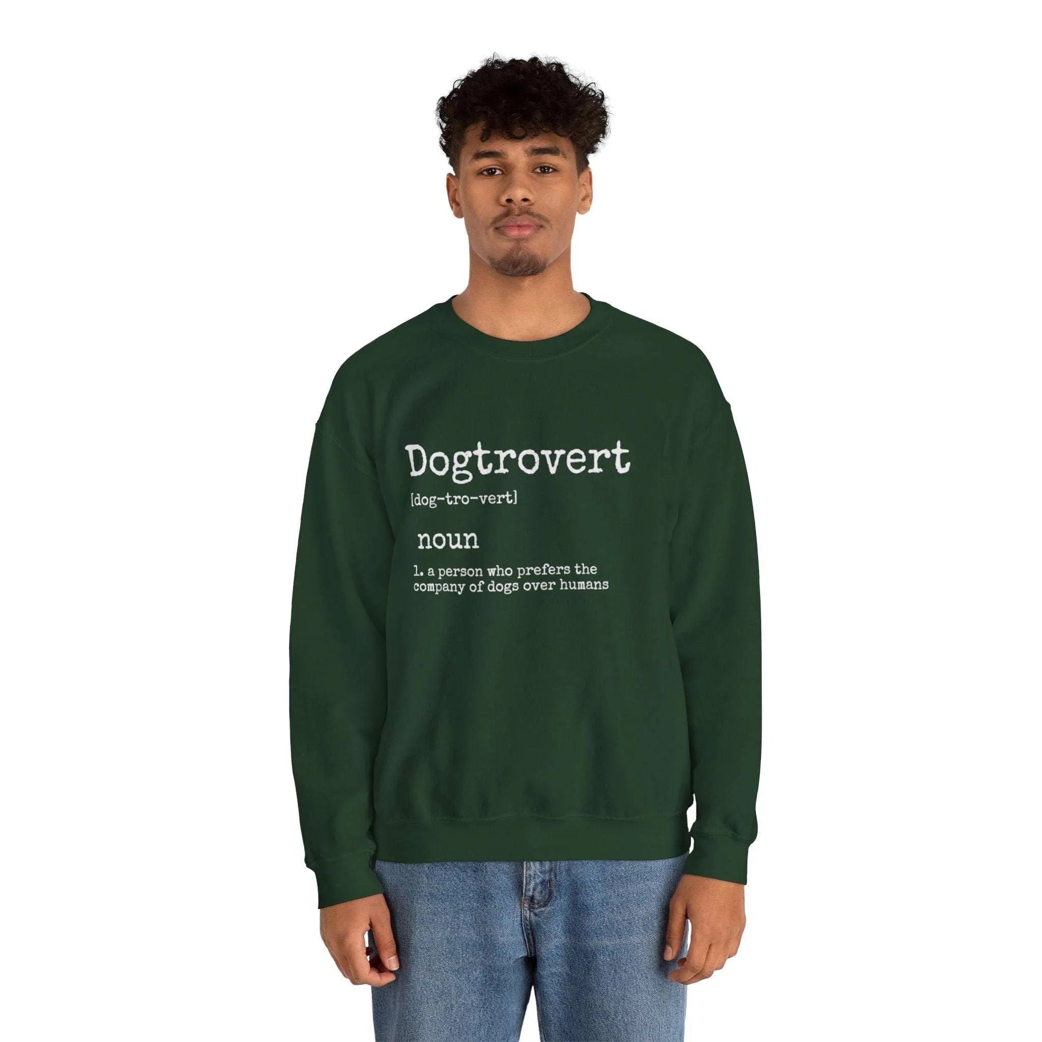 Dogtrovert Definition Graphic Crewneck Sweatshirt - Barking Trends